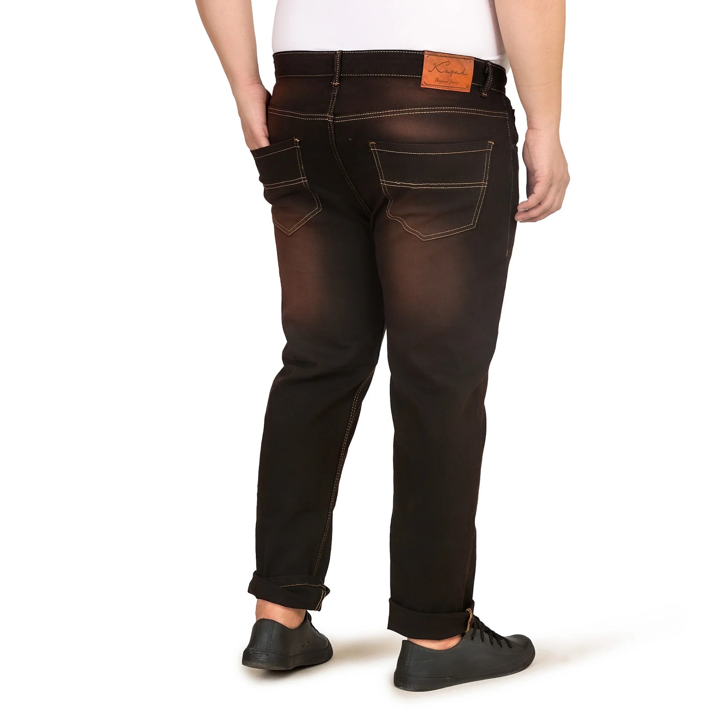 Kagad Jeans Men Plus Size Regular Fit Black Copper Tint Denim Jeans - Style Code "KGDJN-408029