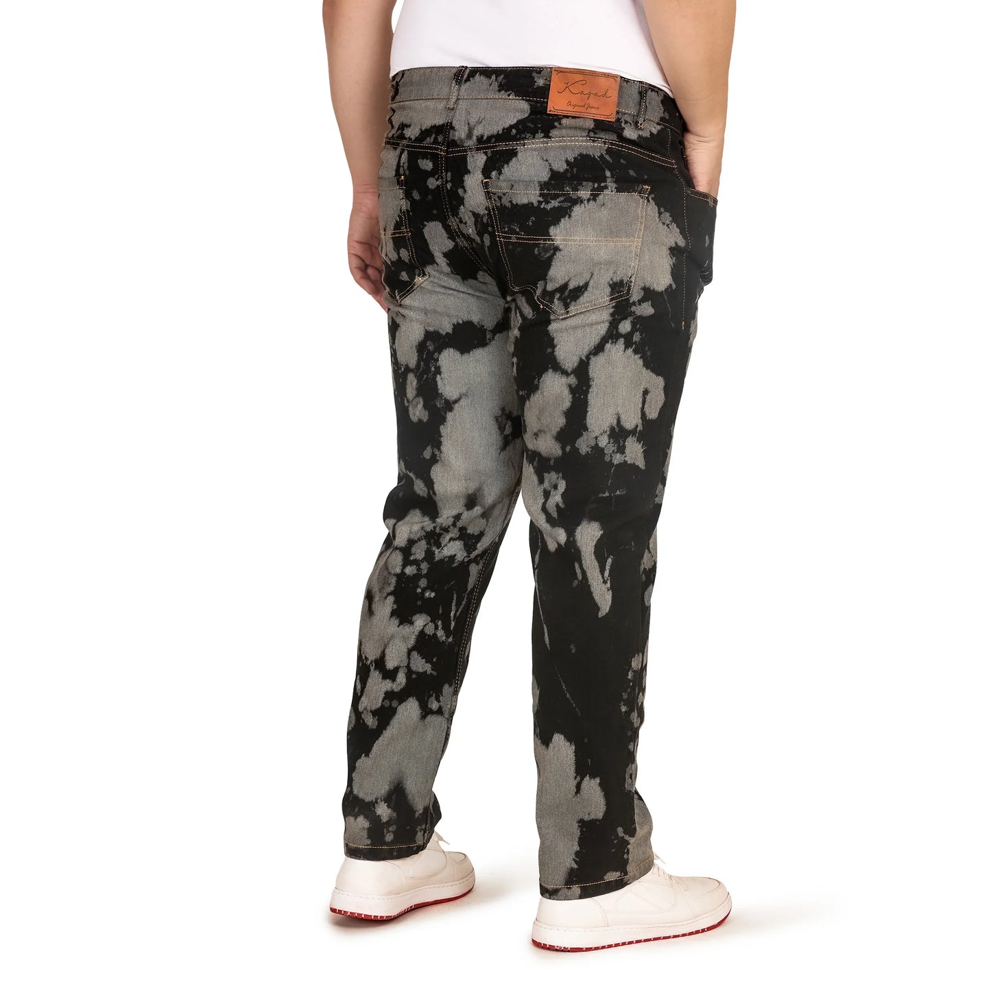 Kagad Jeans Men Plus Size Regular Fit Black Grey Print Denim Jeans - Style Code "KGDJN-408028