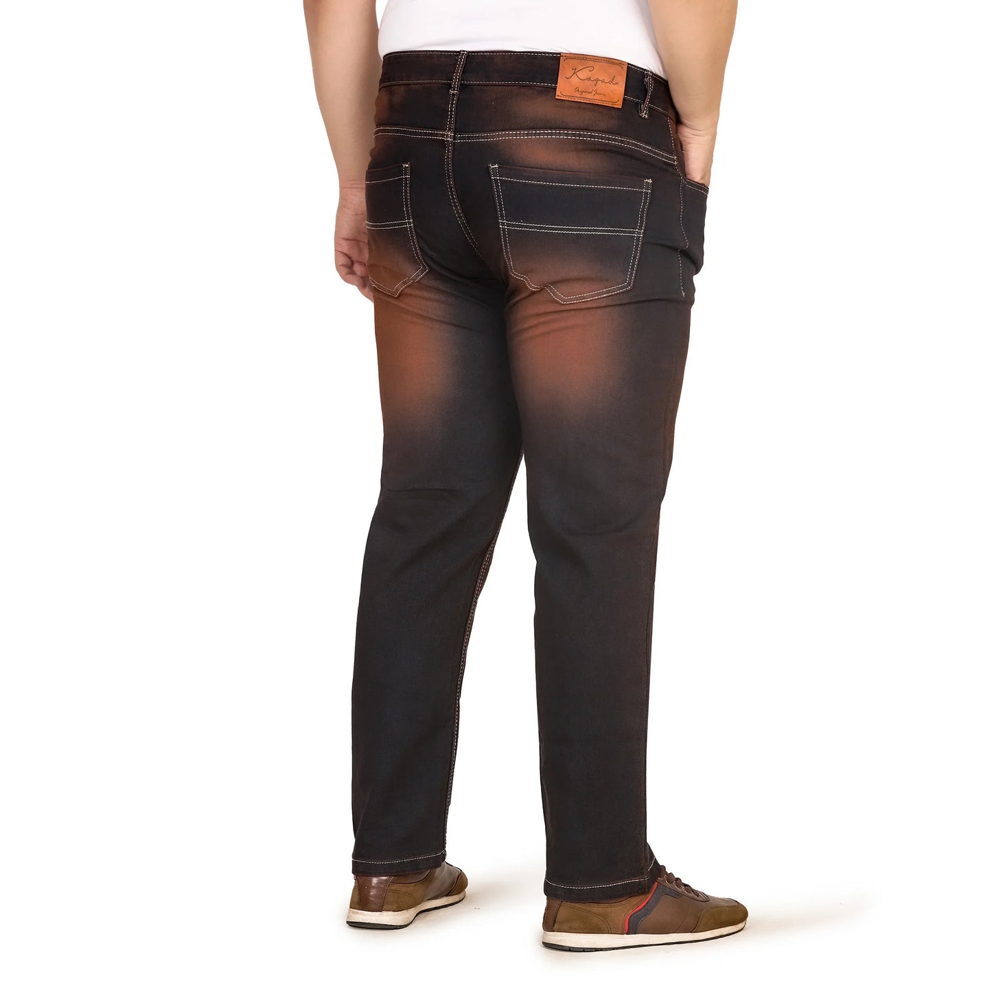 Kagad Jeans Men Plus Size Regular Fit Black Copper Tinted Denim Jeans - Style Code "KGDJN-408020