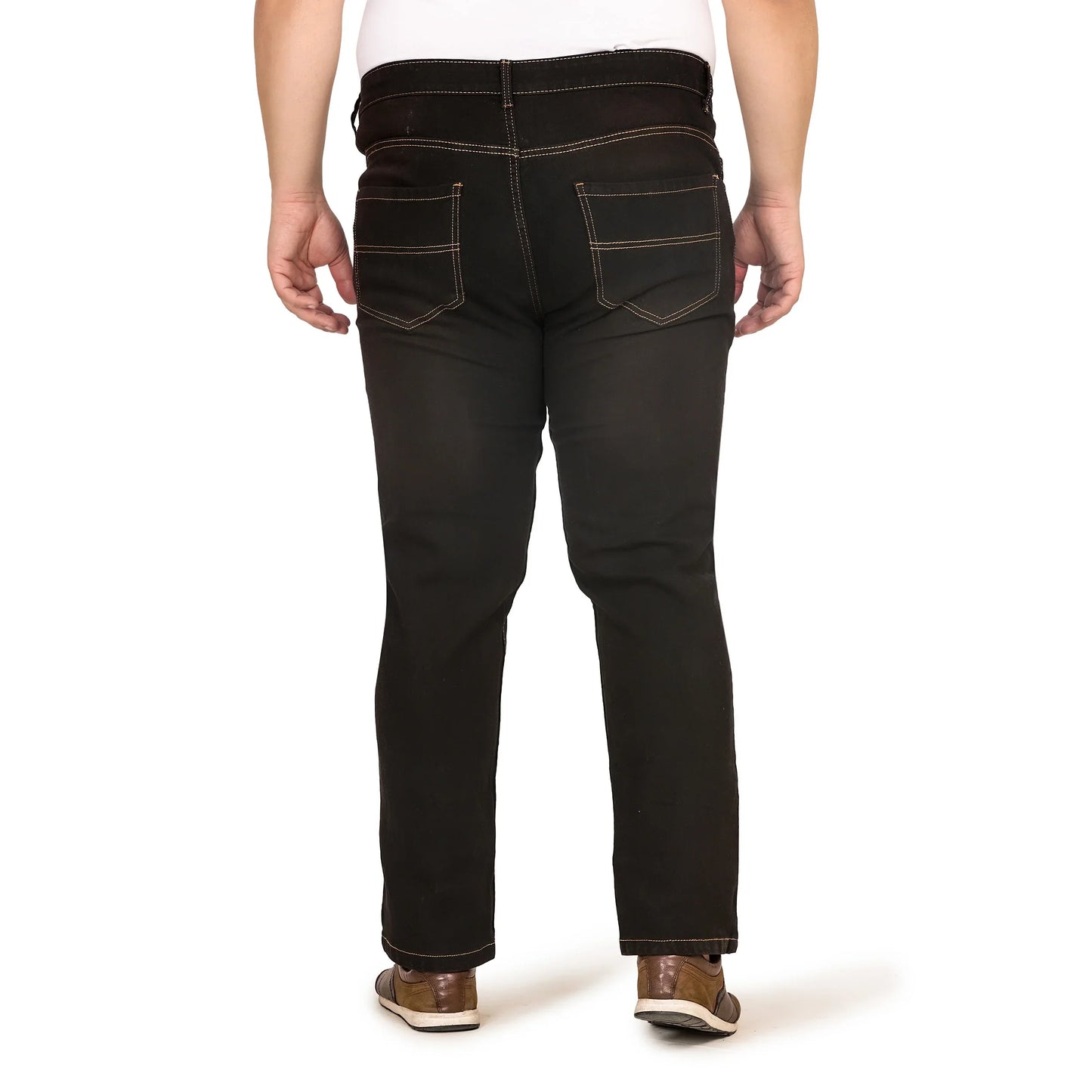 Kagad Jeans Men Plus Size Regular Fit Charcoal Black Denim Jeans - Style Code "KGDJN-408018