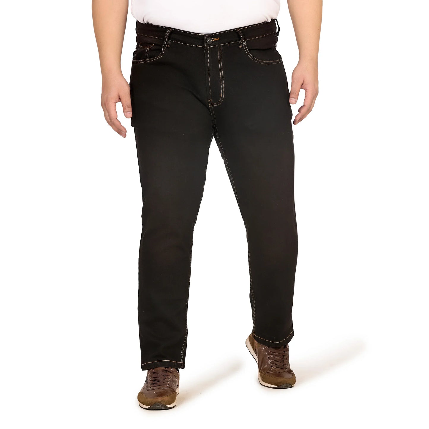 Kagad Jeans Men Plus Size Regular Fit Charcoal Black Denim Jeans - Style Code "KGDJN-408018