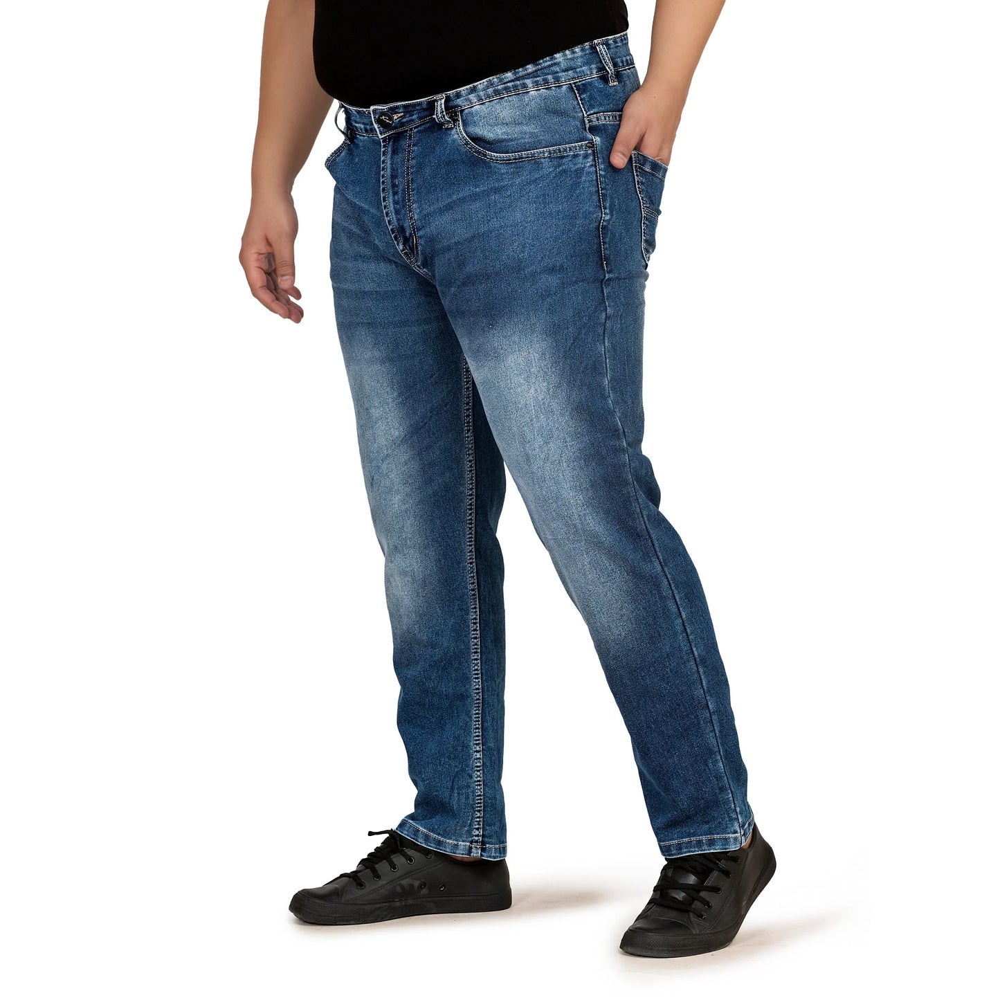 Kagad Jeans Men Plus Size Regular Fit Mid Blue Denim Jeans - Style Code "KGDJN-408014