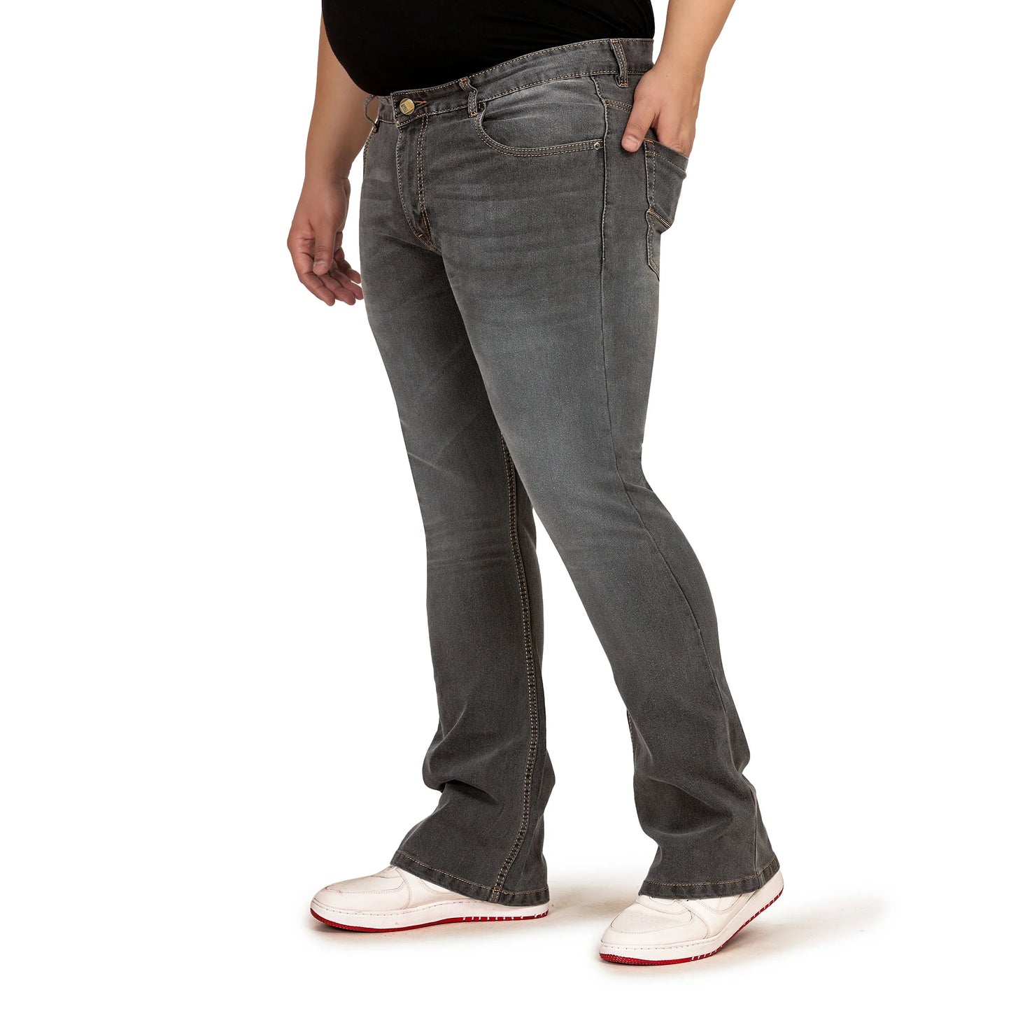 Kagad Jeans Men Plus Size Boot Fit Charcoal Grey Denim Jeans - Style Code "KGDJN-408011
