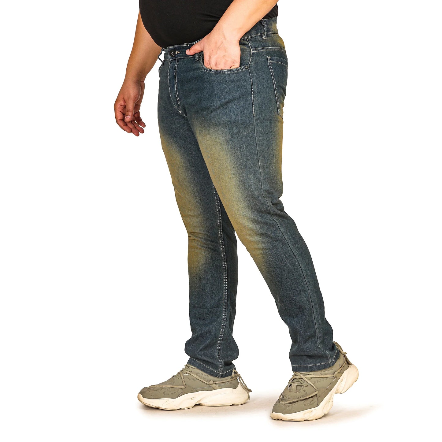 Kagad Jeans Men Plus Size Regular Fit Mid Blue Denim Jeans - Style Code "KGDJN-408010