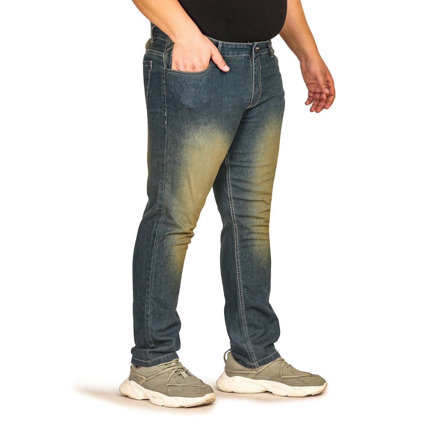 Kagad Jeans Men Plus Size Regular Fit Mid Blue Denim Jeans - Style Code "KGDJN-408010
