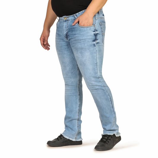 Kagad Jeans Men Plus Size Regular Fit Light Blue Denim Jeans - Style Code "KGDJN-408006
