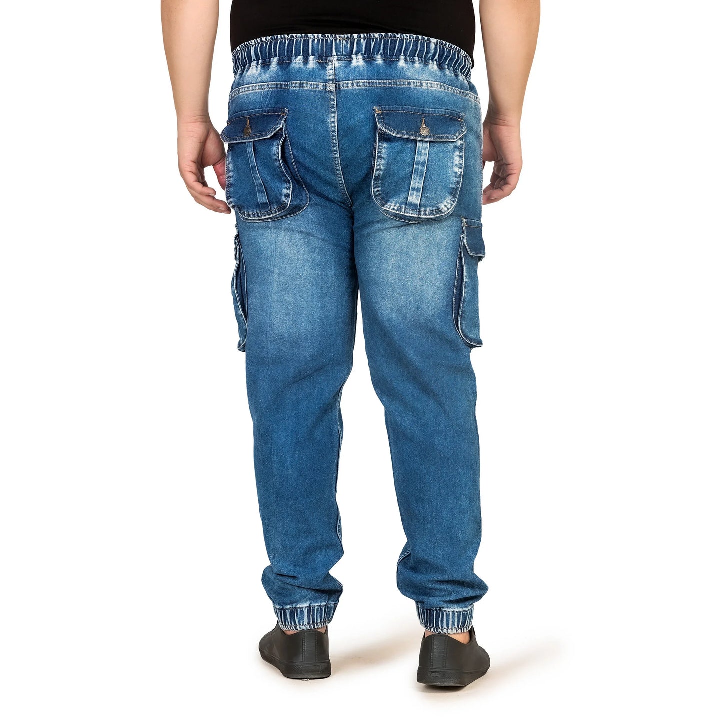 Kagad Jeans Men Regular and Plus Size Regular Fit Mid Blue Color Blast Denim Jeans Jogger - Style Code "KGDJGR-406003