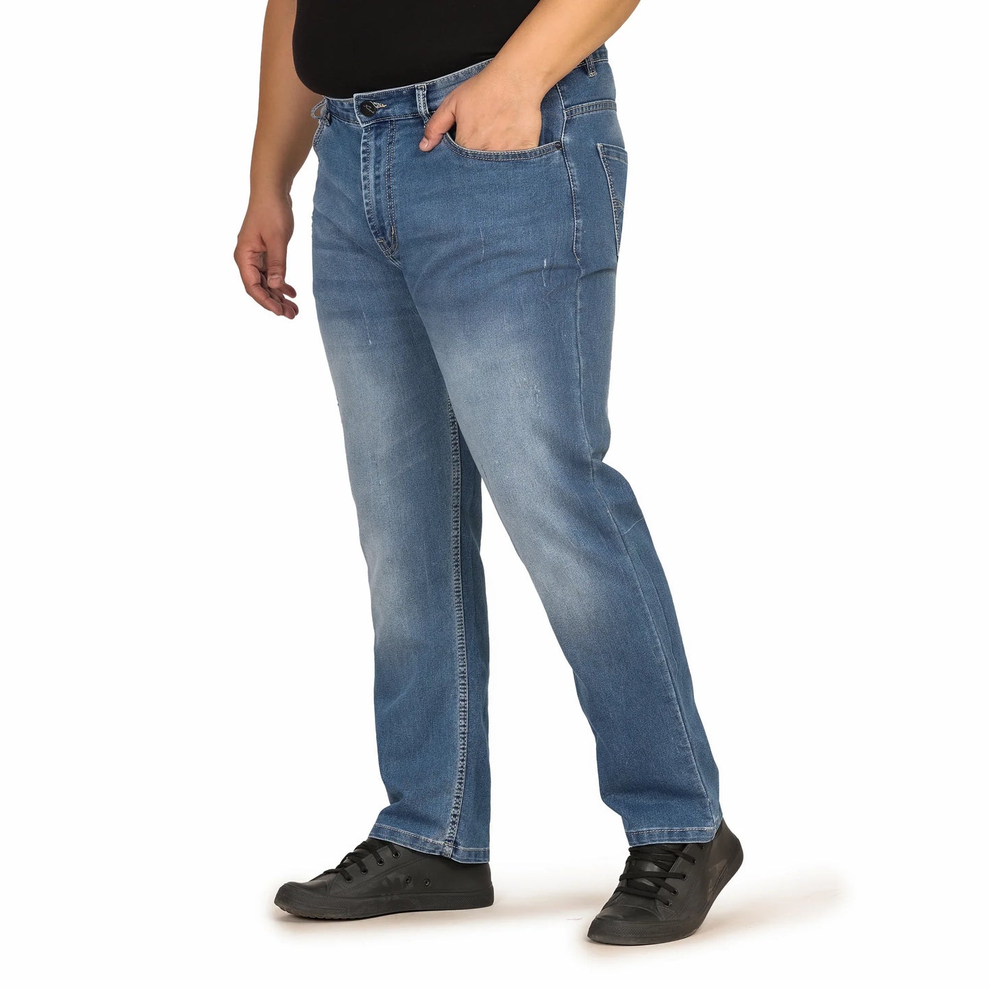 Kagad Jeans Men Plus Size Regular Fit Light Blue Denim Jeans - Style Code "KGDJN-408003