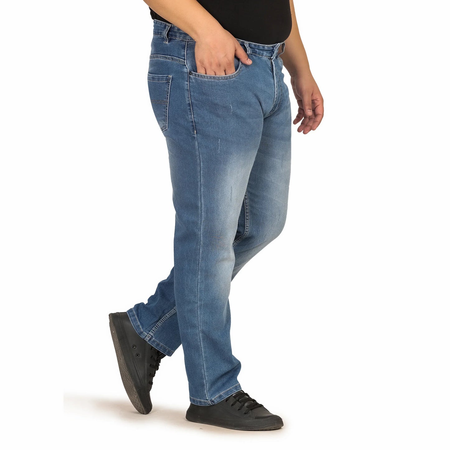 Kagad Jeans Men Plus Size Regular Fit Light Blue Denim Jeans - Style Code "KGDJN-408003