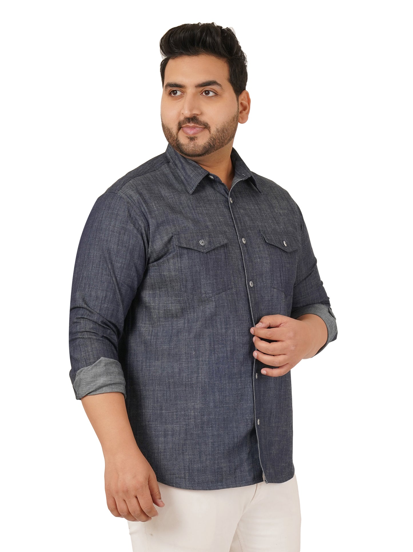 Men's Plus Size Denim Shirt MJSSH-20013