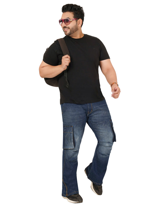 Men's Plus Size Denim Cargo KGDCR-406097