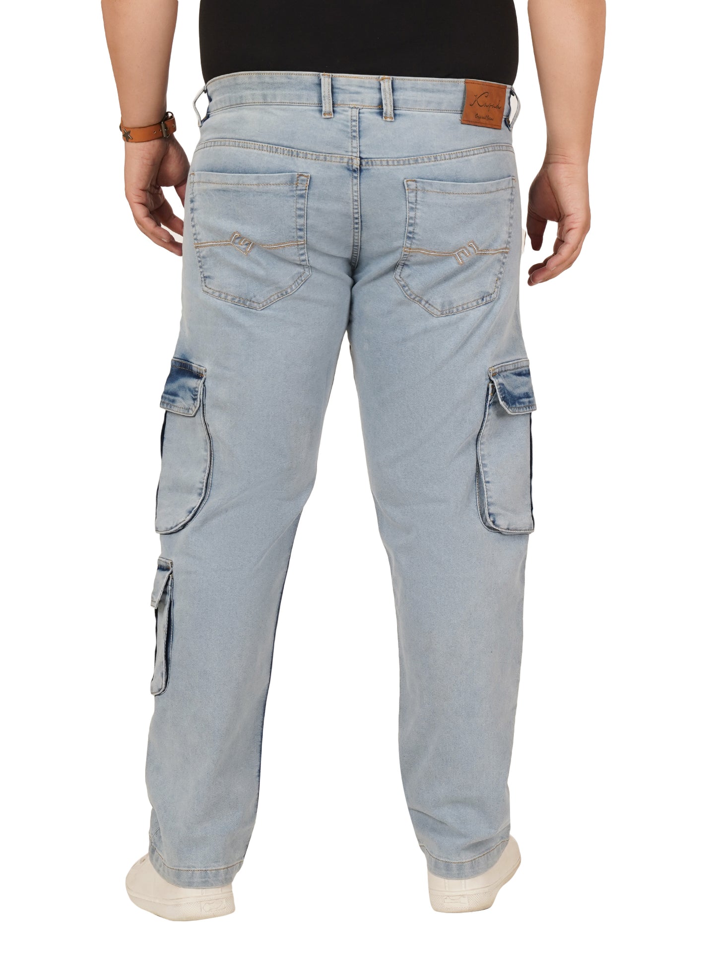 Men's Plus Size Denim Cargo KGDCR-406098