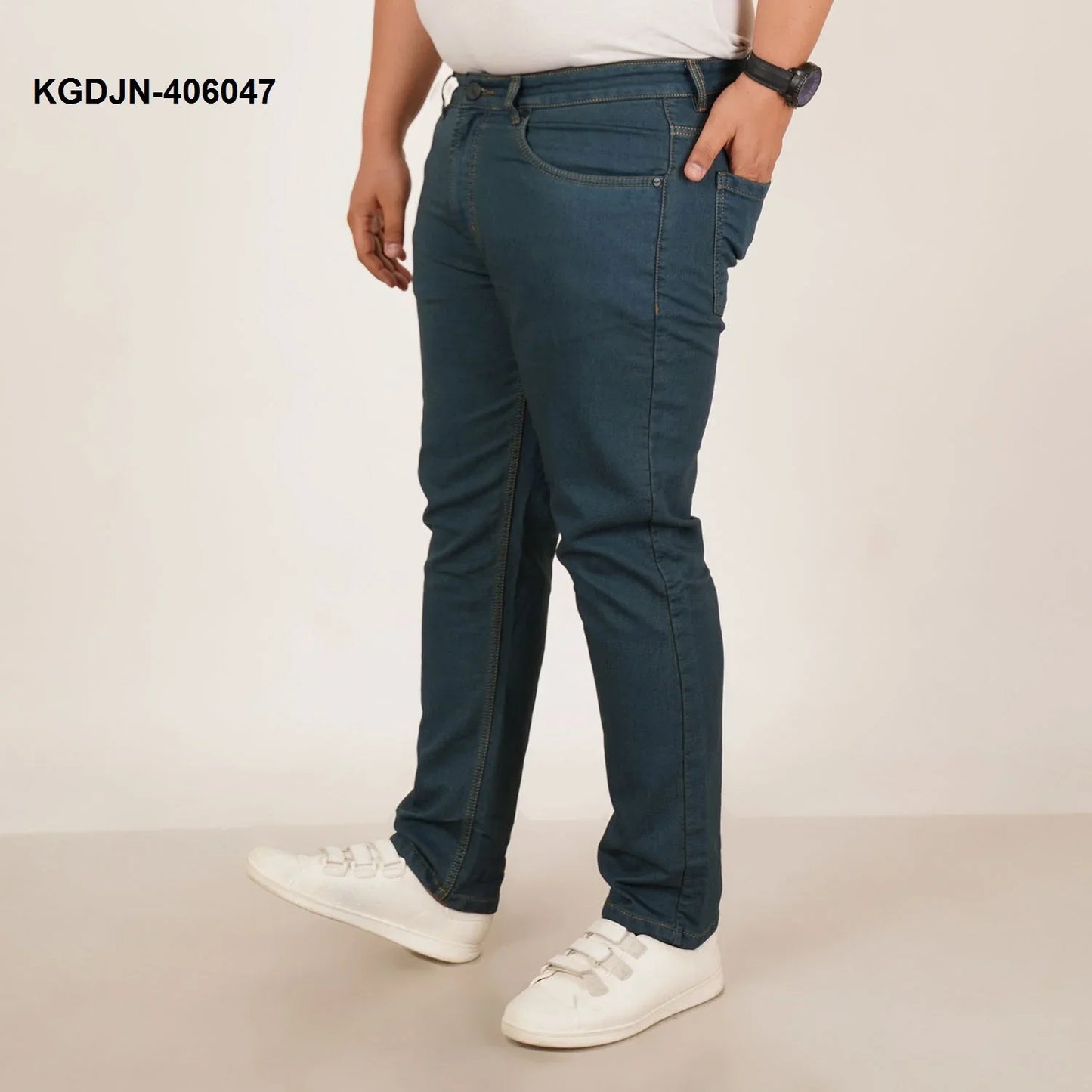 Kagad Jeans Mens Plus Size Regular Fit Deep Ocean Blue Color Denim Jeans - Style Code "KGDJN-406047