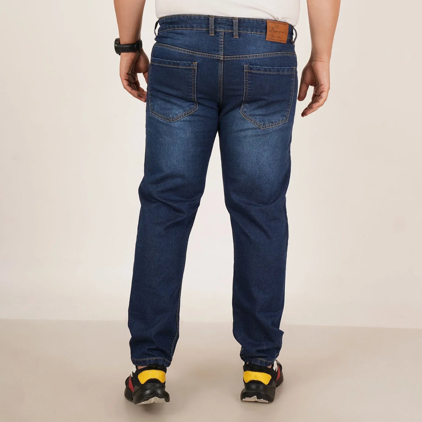 Kagad Jeans Mens Plus Size Regular Fit Mid Night Blue Color Denim Jeans - Style Code "KGDJN-406030