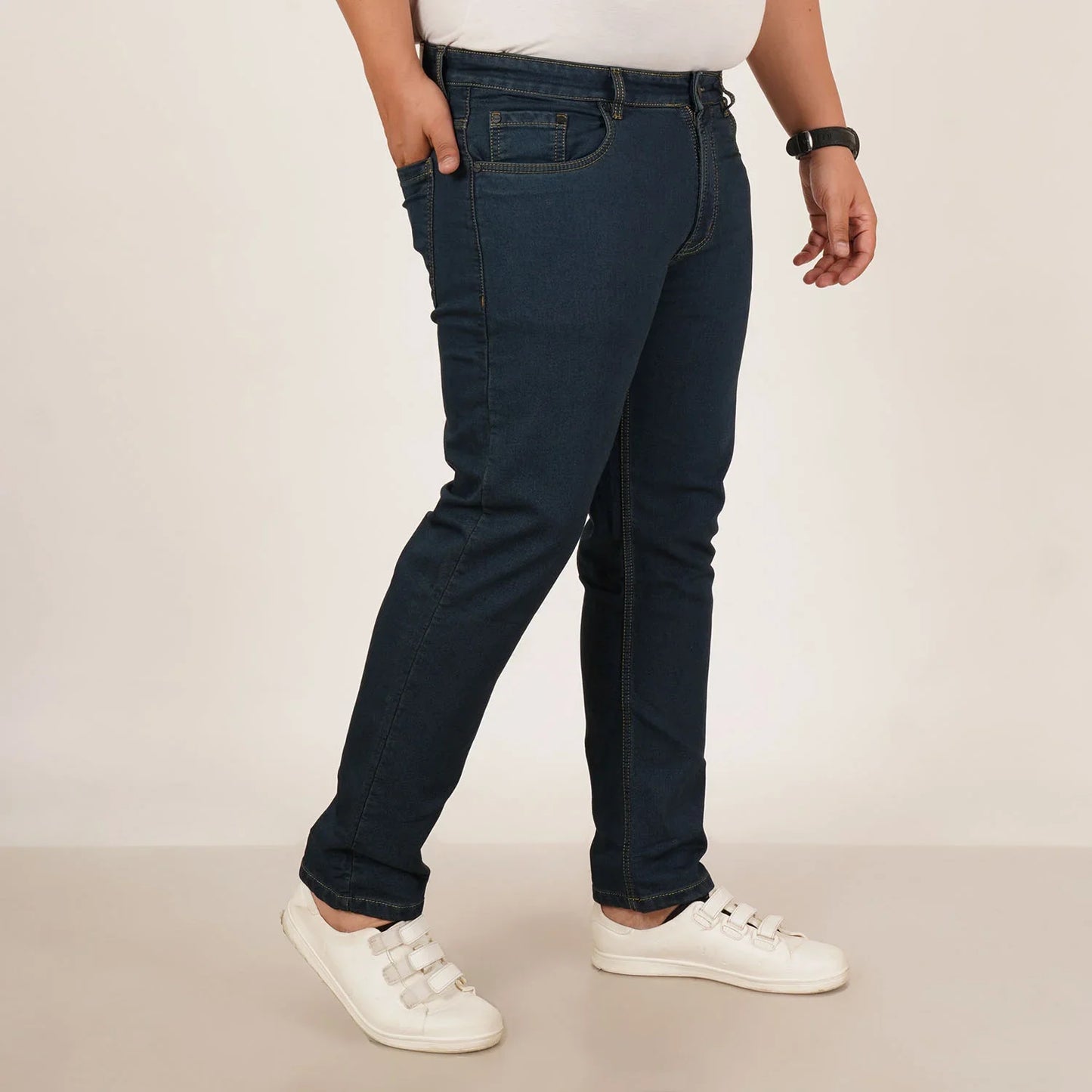 Kagad Jeans Mens Plus Size Regular Fit Deep Ocean Blue Color Denim Jeans - Style Code "KGDJN-406032