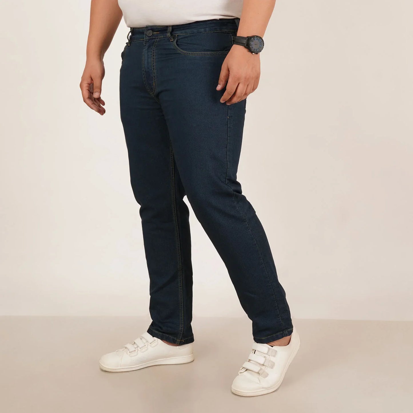 Kagad Jeans Mens Plus Size Regular Fit Deep Ocean Blue Color Denim Jeans - Style Code "KGDJN-406032