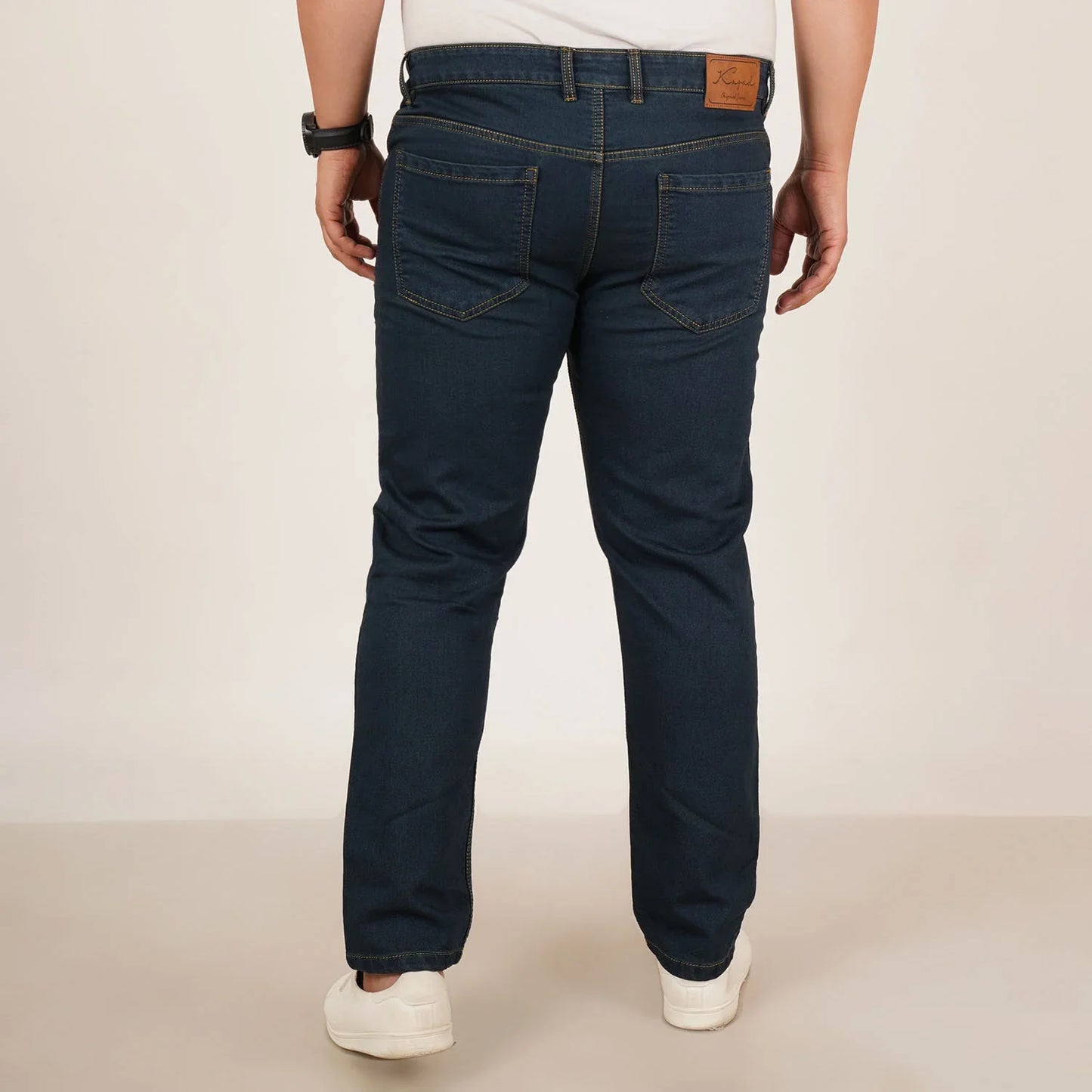 Kagad Jeans Mens Plus Size Regular Fit Deep Ocean Blue Color Denim Jeans - Style Code "KGDJN-406032