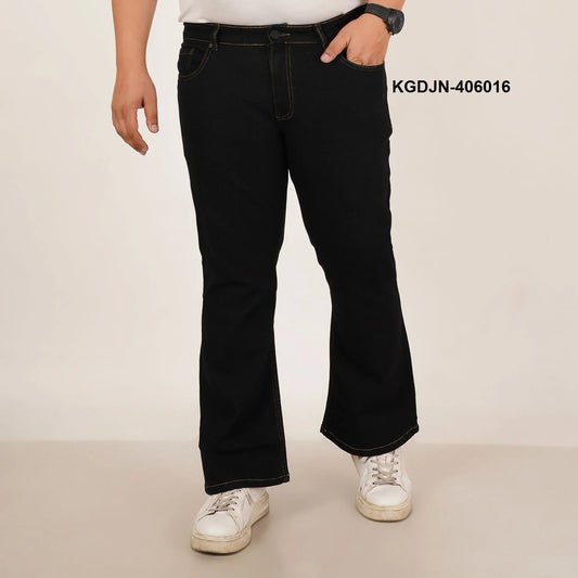 Kagad Jeans Mens Plus Size Boot Fit Black Color Denim Jeans - Style Code "KGDJN-406016