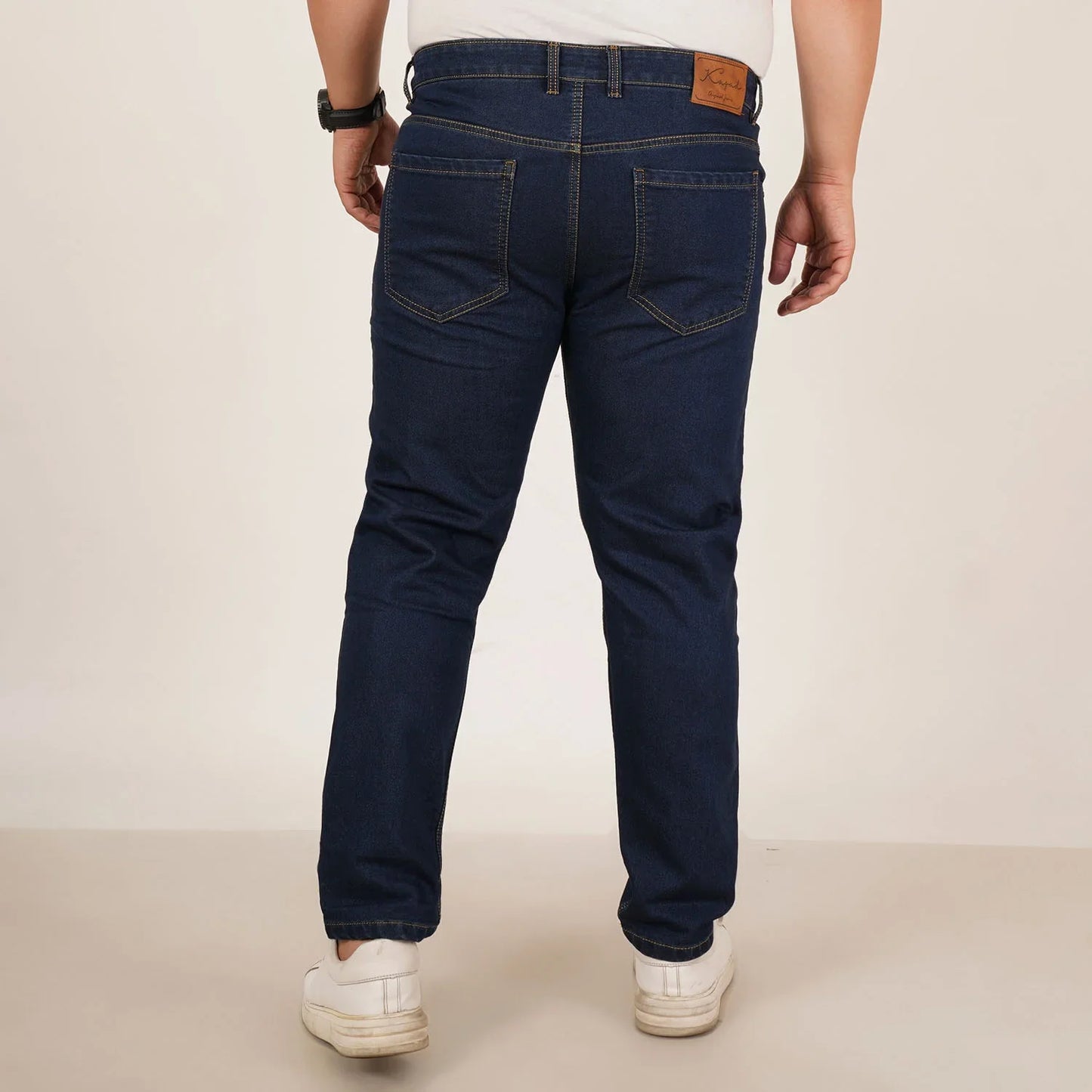 Kagad Jeans Mens Plus Size Regular Fit Mid Night Blue Color Denim Jeans - Style Code "KGDJN-406034