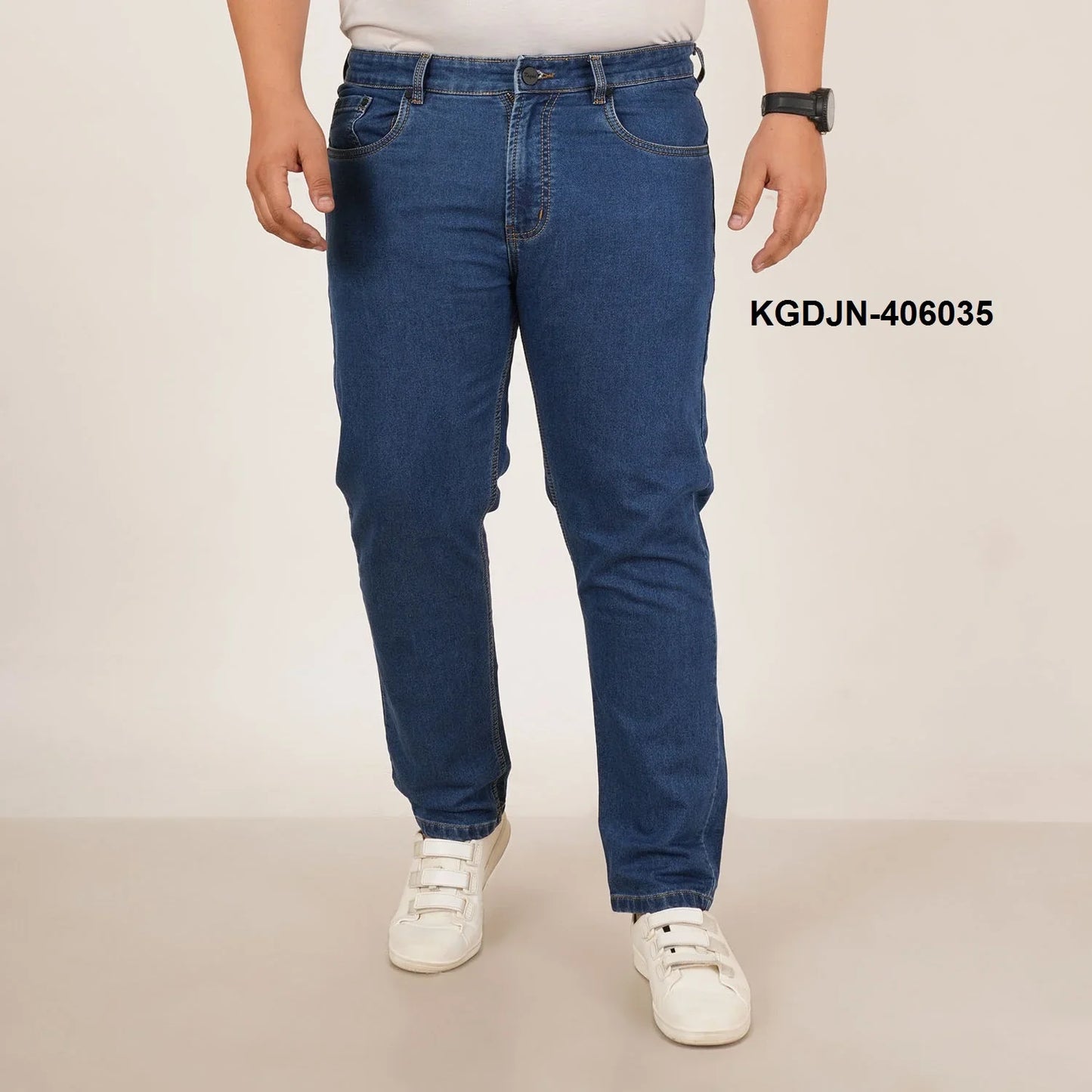 Kagad Jeans Mens Plus Size Regular Fit Storm Blue Color Denim Jeans - Style Code "KGDJN-406035