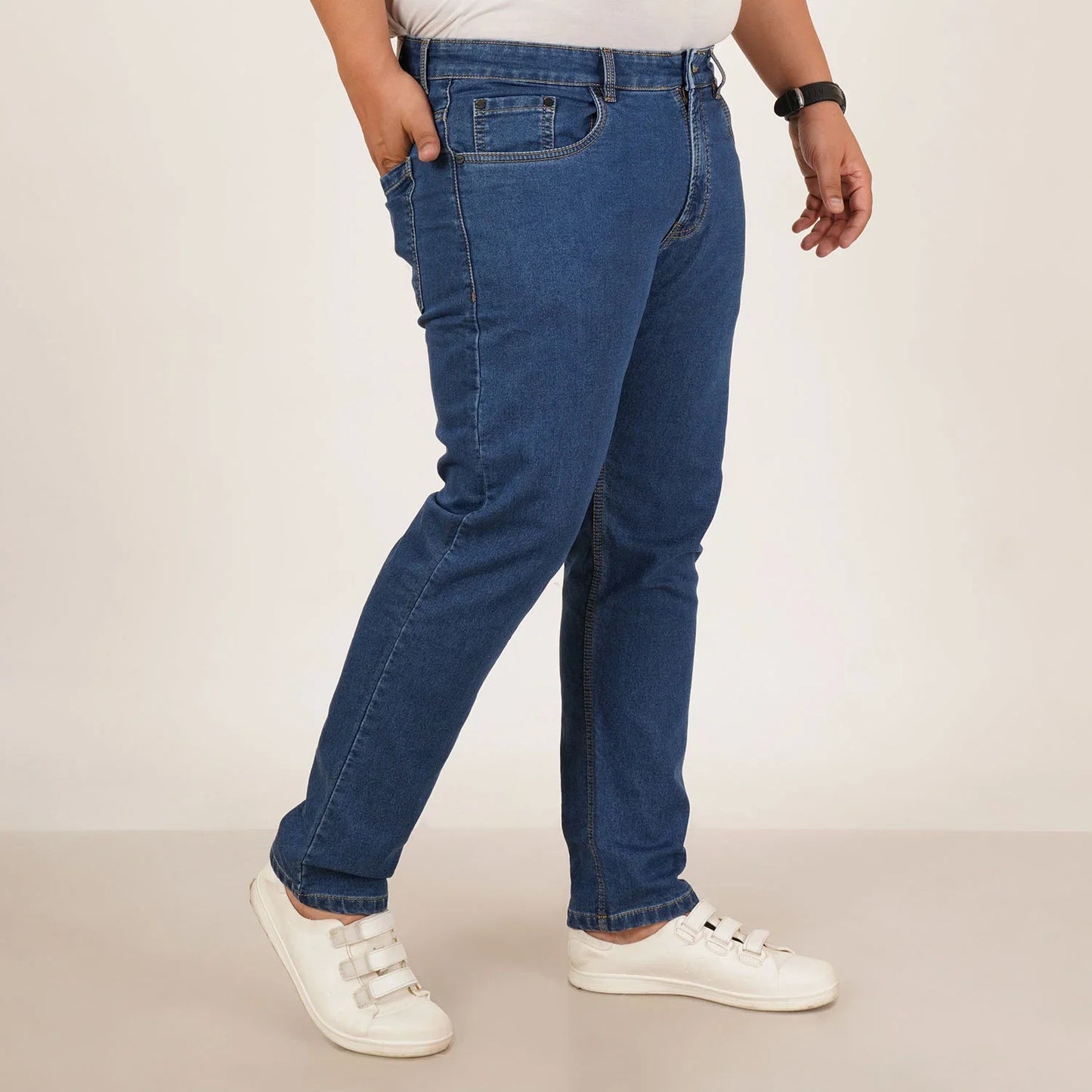 Kagad Jeans Mens Plus Size Regular Fit Storm Blue Color Denim Jeans - Style Code "KGDJN-406035