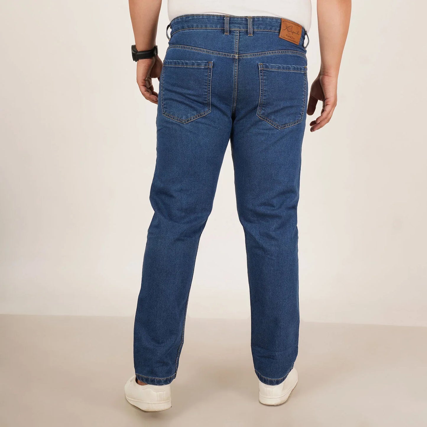 Kagad Jeans Mens Plus Size Regular Fit Storm Blue Color Denim Jeans - Style Code "KGDJN-406035
