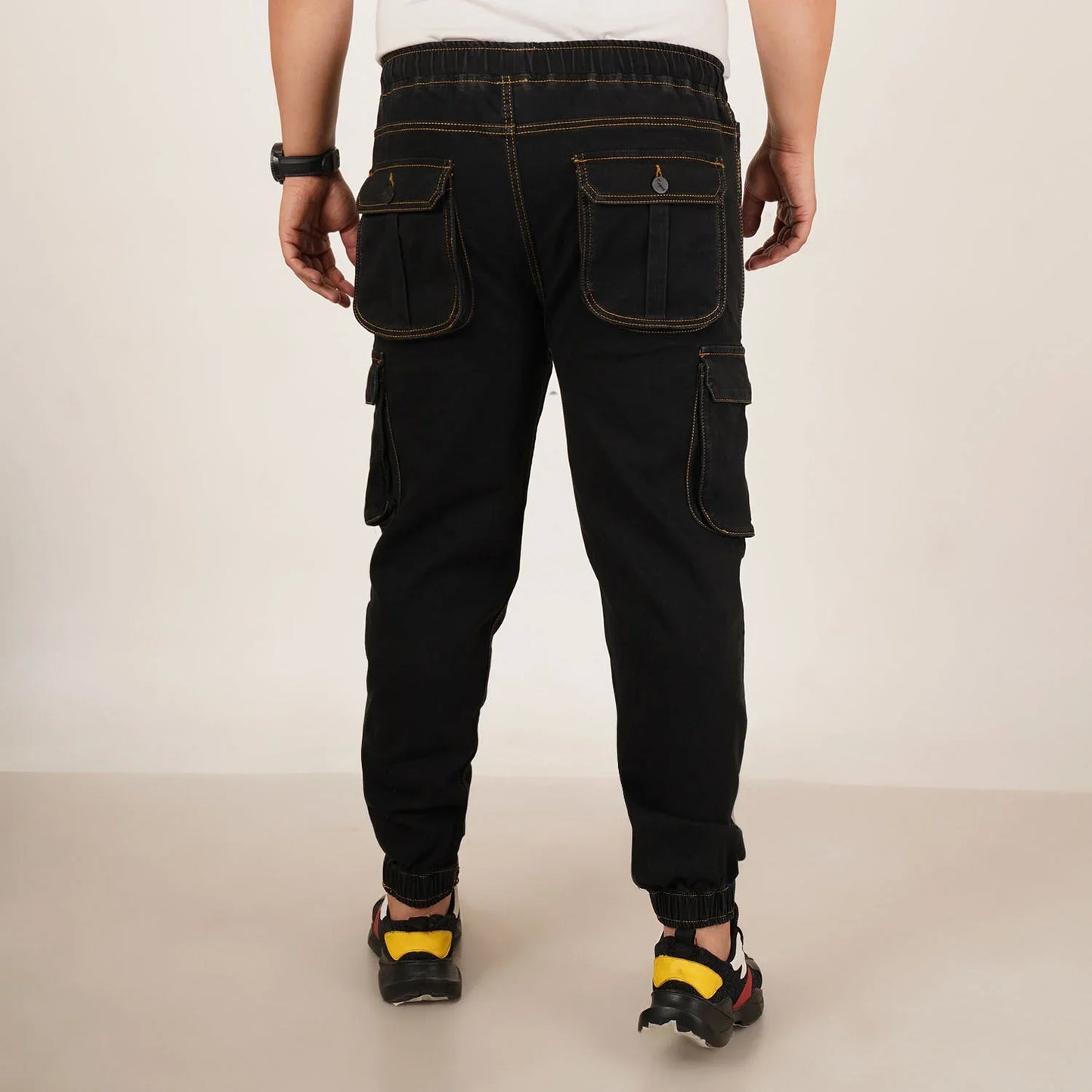 Kagad Jeans Mens Plus Size Loose Fit Black Color Denim Jogger - Style Code "KGDJGR-406052