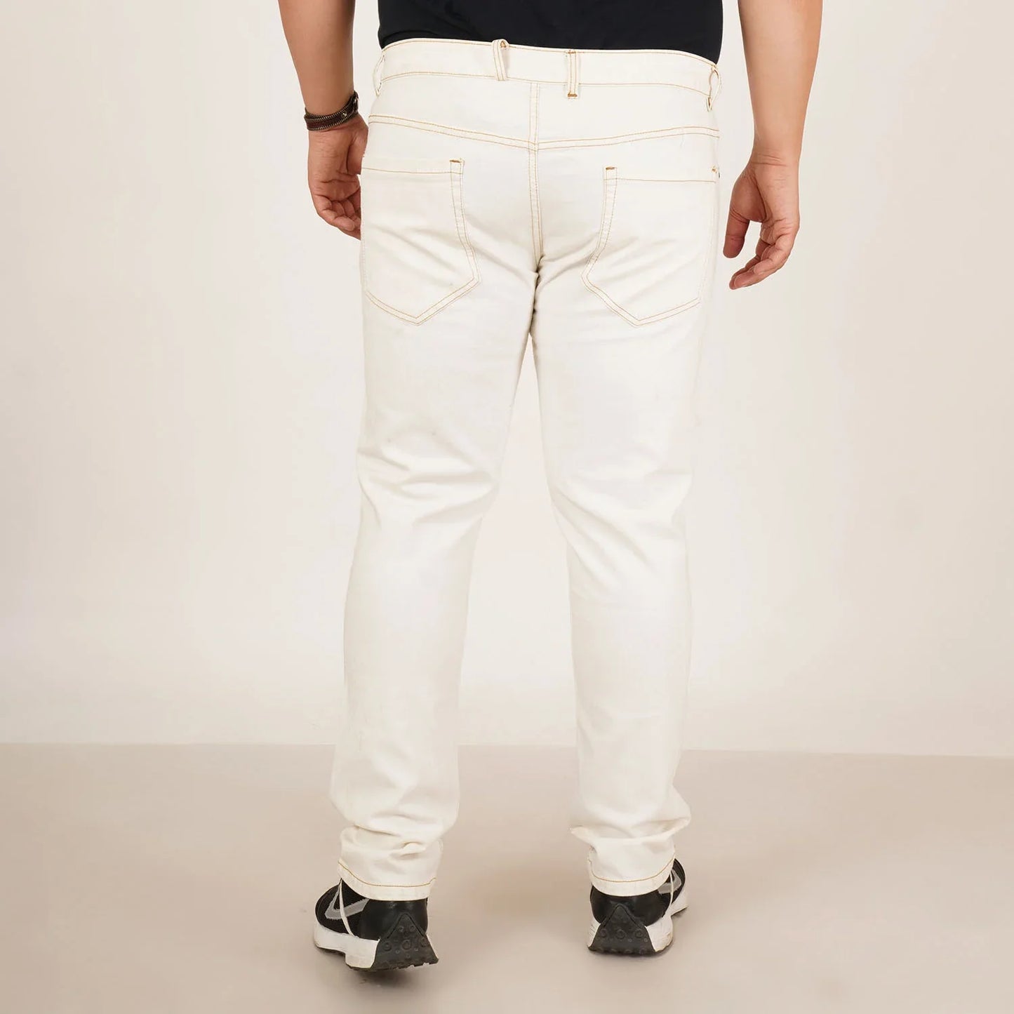 Kagad Jeans Mens Plus Size Regular Fit White Color Denim Jeans - Style Code "KGDJN-406028
