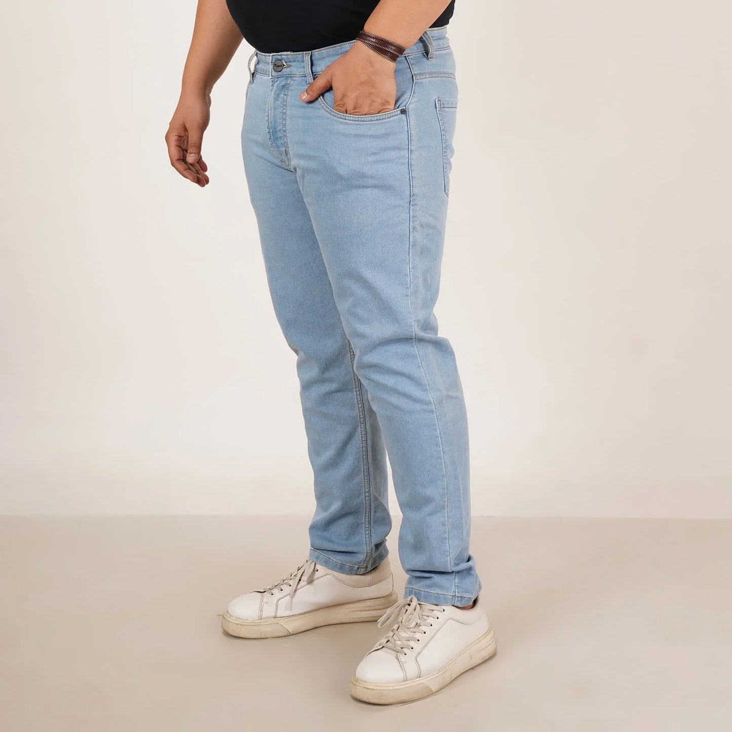 Kagad Jeans Mens Plus Size Regular Fit Air Blue Color Denim Jeans - Style Code "KGDJN-406038