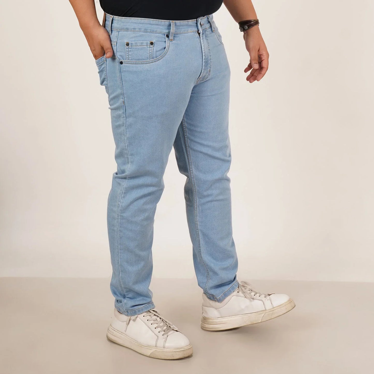 Kagad Jeans Mens Plus Size Regular Fit Air Blue Color Denim Jeans - Style Code "KGDJN-406038