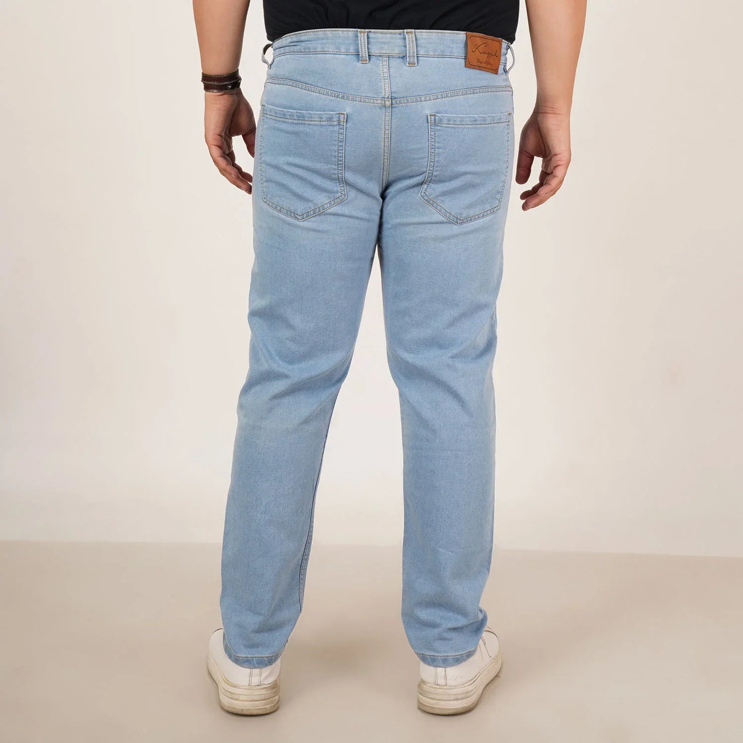 Kagad Jeans Mens Plus Size Regular Fit Air Blue Color Denim Jeans - Style Code "KGDJN-406038