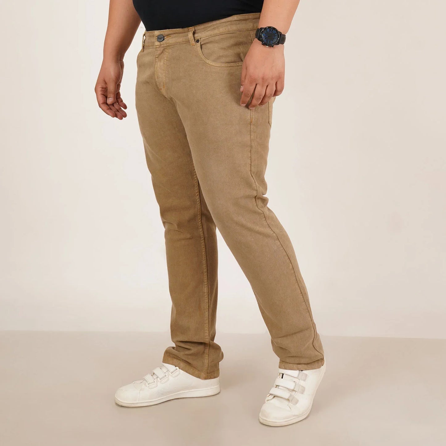 Kagad Jeans Mens Plus Size Regular Fit Camel Beige Color Denim Jeans - Style Code "KGDJN-406042