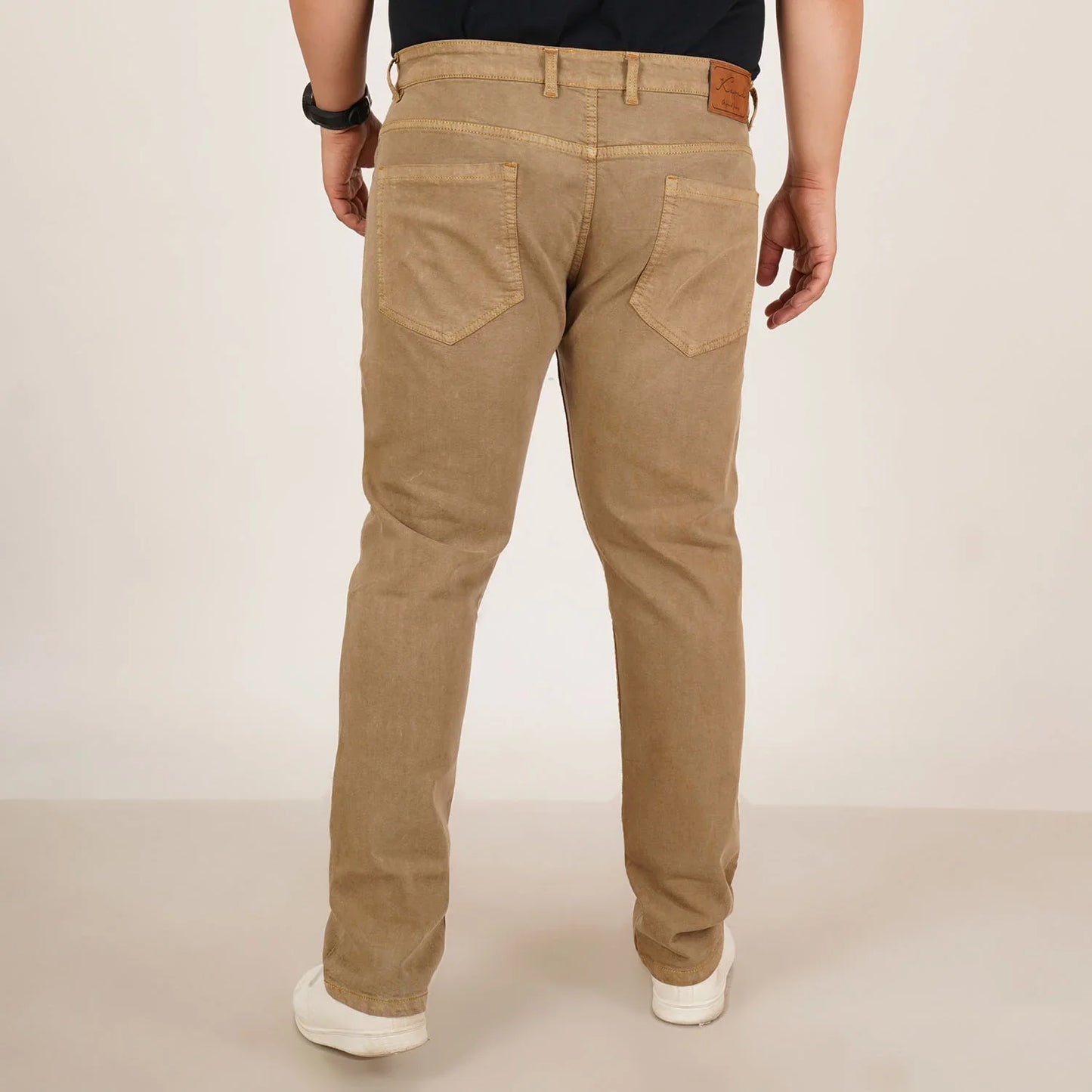Kagad Jeans Mens Plus Size Regular Fit Camel Beige Color Denim Jeans - Style Code "KGDJN-406042