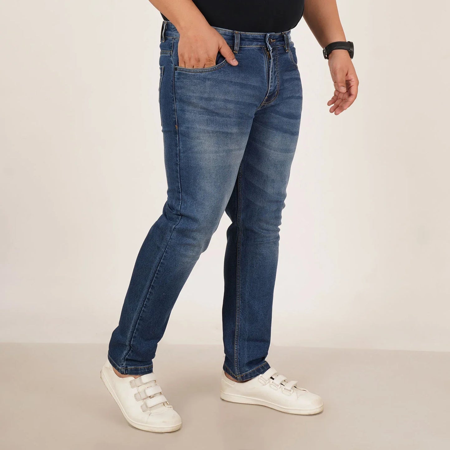 Kagad Jeans Mens Plus Size Regular Fit Dark Blue Color Denim Jeans - Style Code "KGDJN-406043
