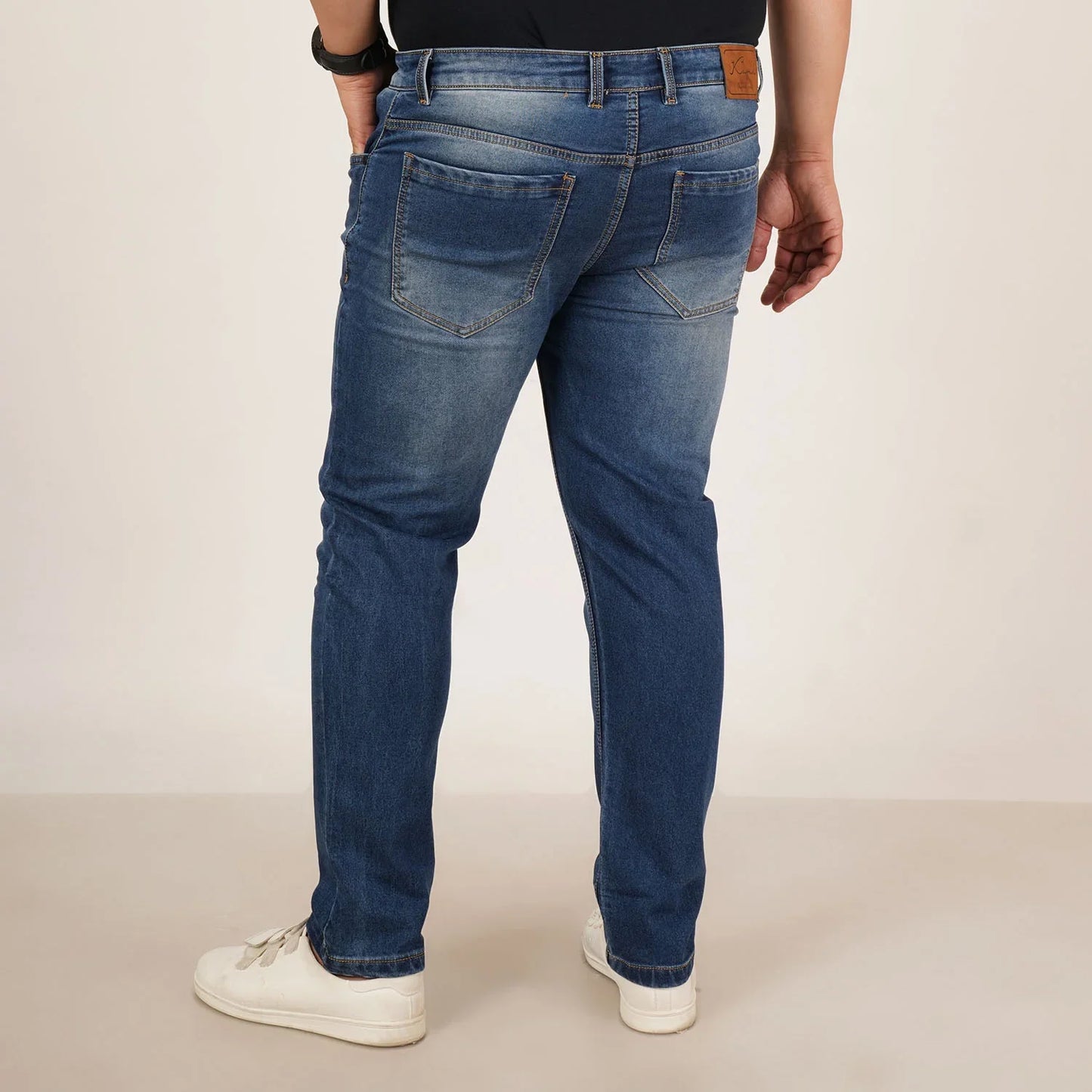 Kagad Jeans Mens Plus Size Regular Fit Dark Blue Color Denim Jeans - Style Code "KGDJN-406043