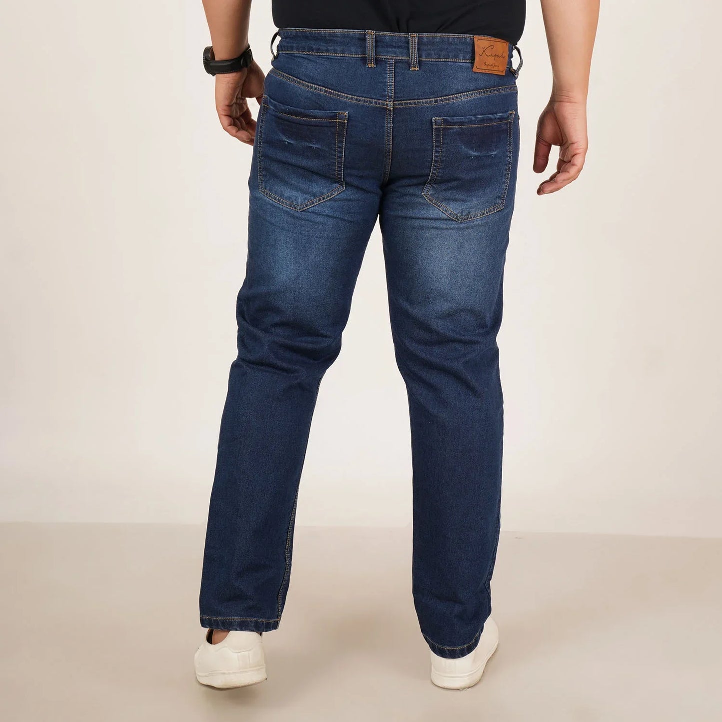 Kagad Jeans Mens Plus Size Regular Fit Mid Night Blue Color Denim Jeans - Style Code "KGDJN-406044