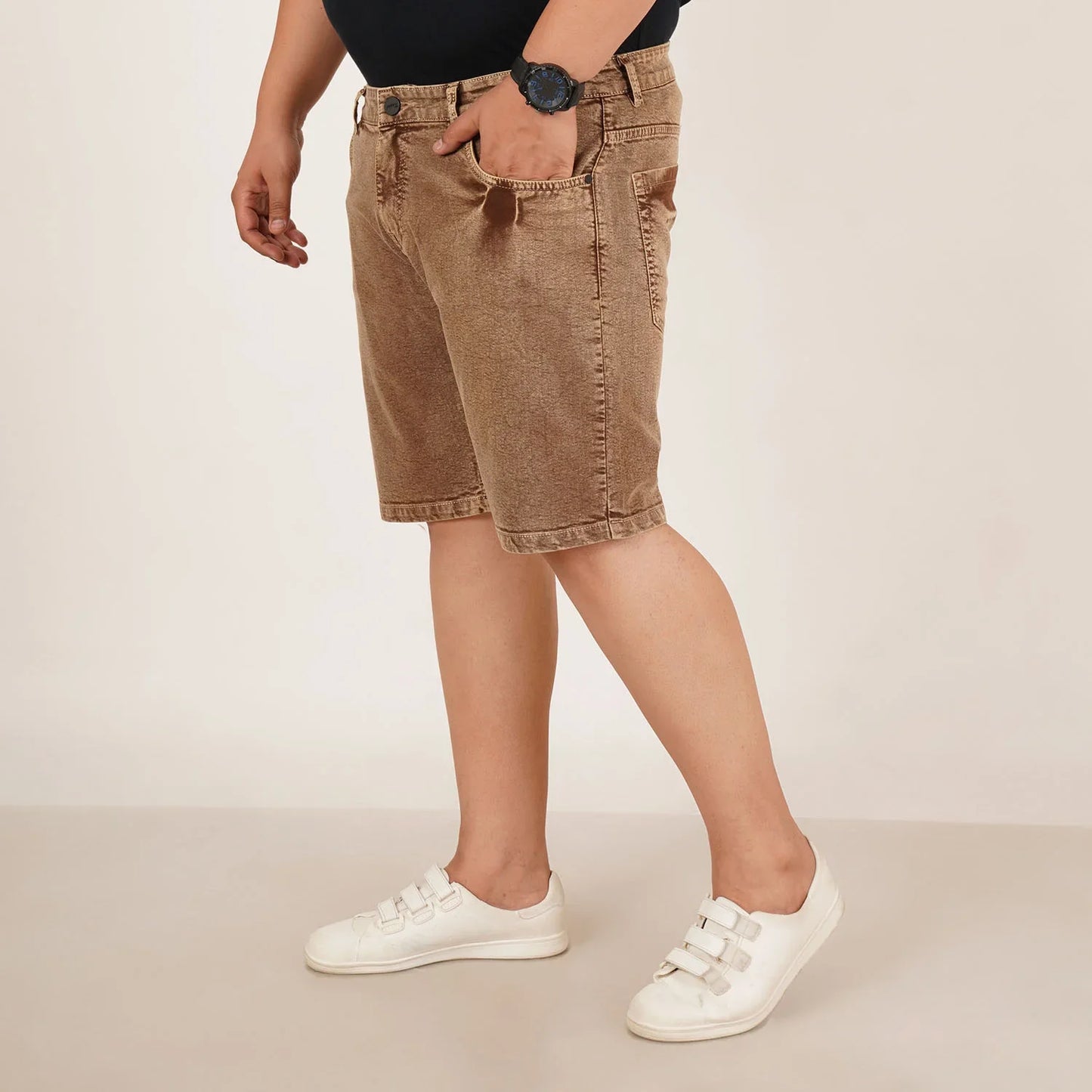 Kagad Jeans Mens Plus Size Loose Fit Rust Color Denim Short - Style Code "KGDST-406080