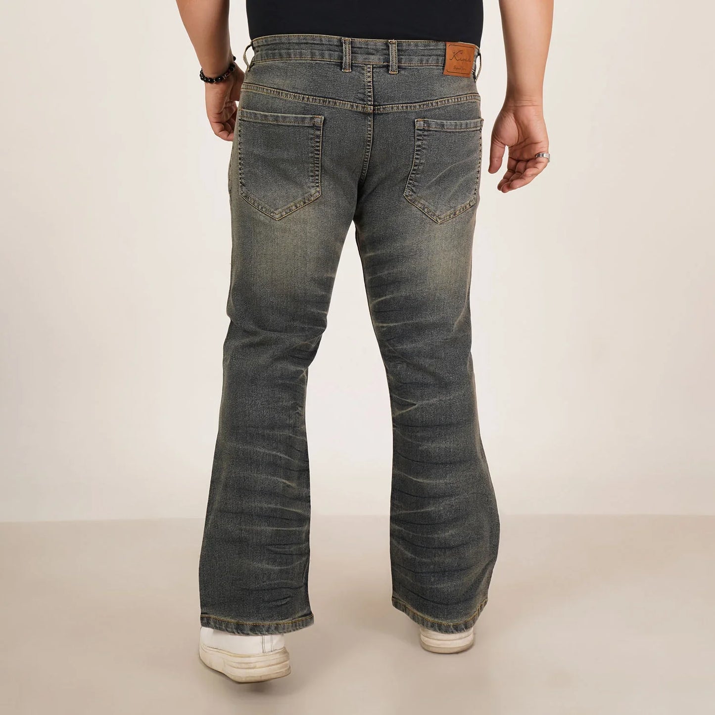 Kagad Jeans Mens Plus Size Boot Fit White Color Denim Jeans - Style Code "KGDJN-406029