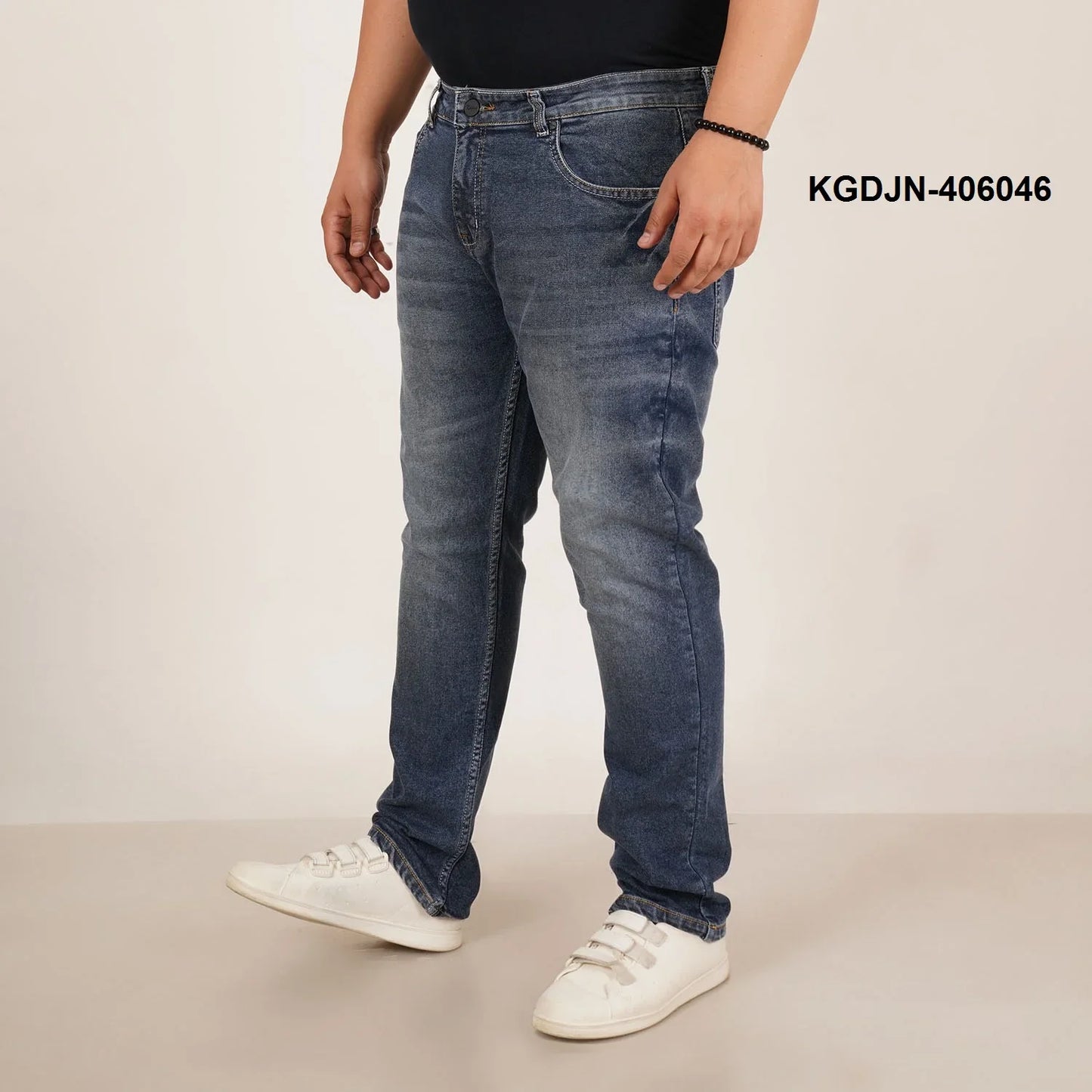 Kagad Jeans Mens Plus Size Regular Fit Sea Blue Tint Color Denim Jeans - Style Code "KGDJN-406046