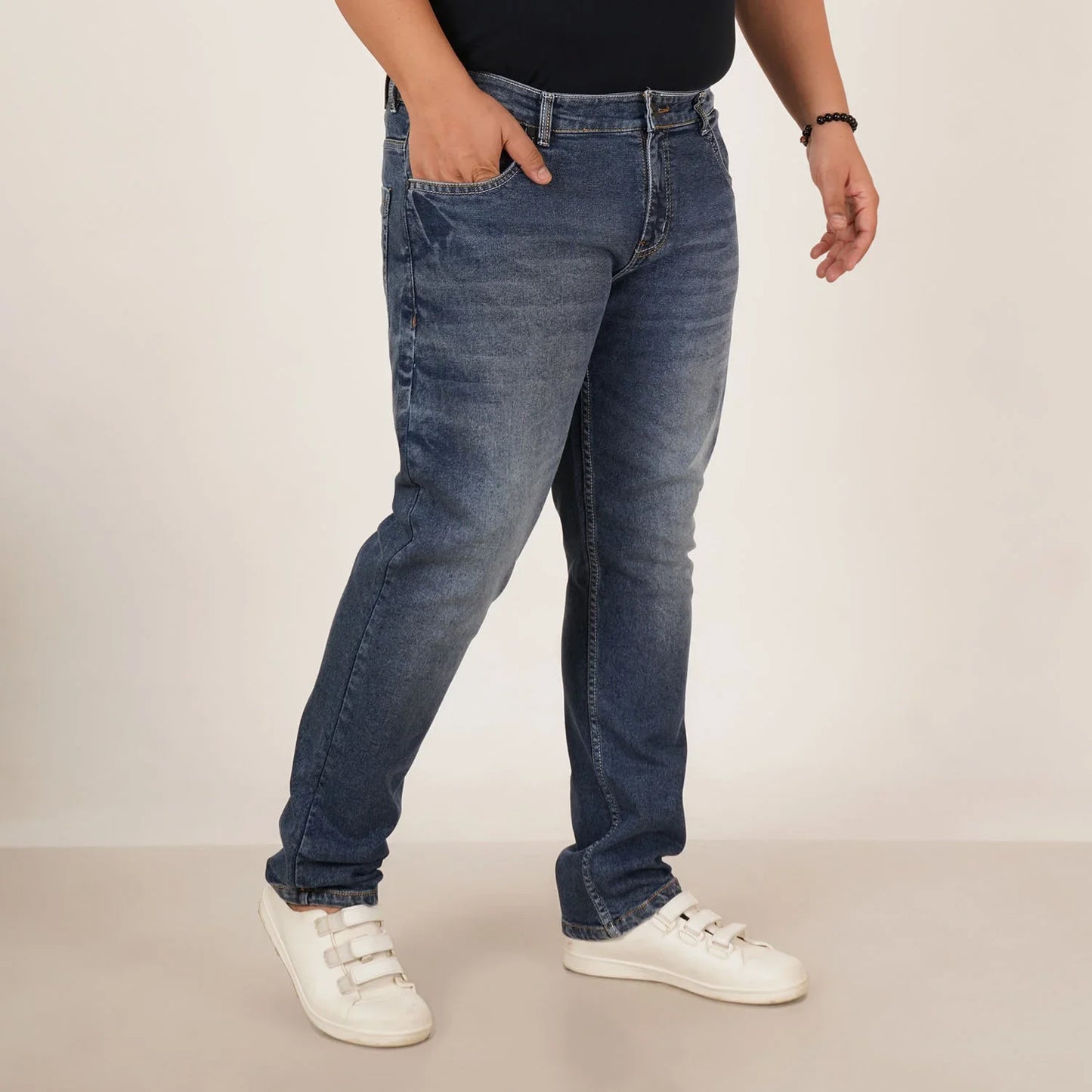 Kagad Jeans Mens Plus Size Regular Fit Sea Blue Tint Color Denim Jeans - Style Code "KGDJN-406046