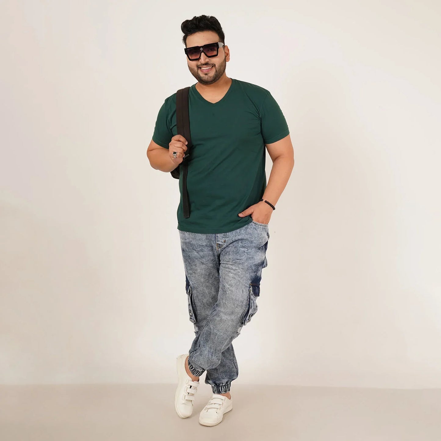 Kagad Jeans Mens Plus Size Loose Fit Air Blue Tint Color Denim Jogger - Style Code "KGDJGR-406058