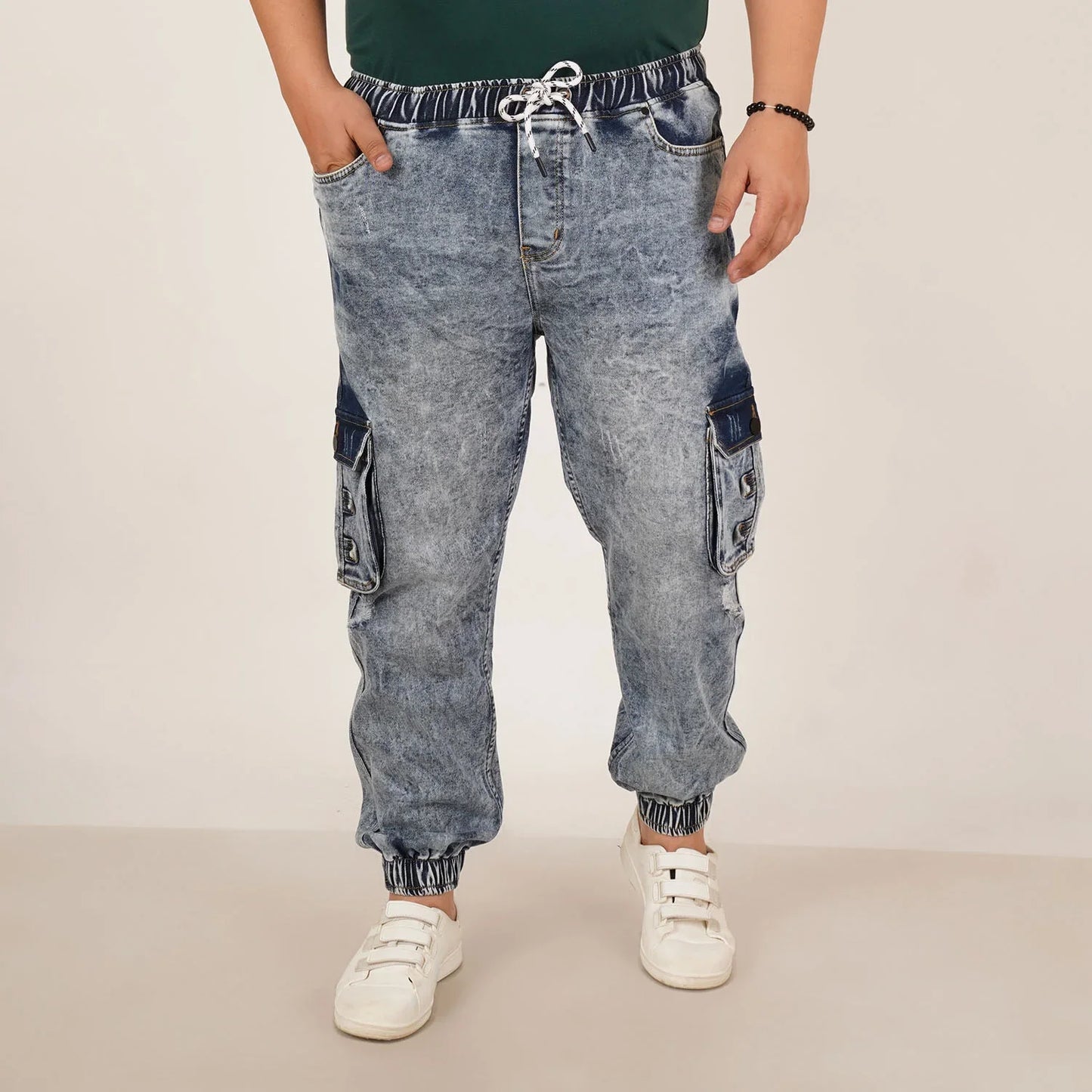 Kagad Jeans Mens Plus Size Loose Fit Air Blue Tint Color Denim Jogger - Style Code "KGDJGR-406058