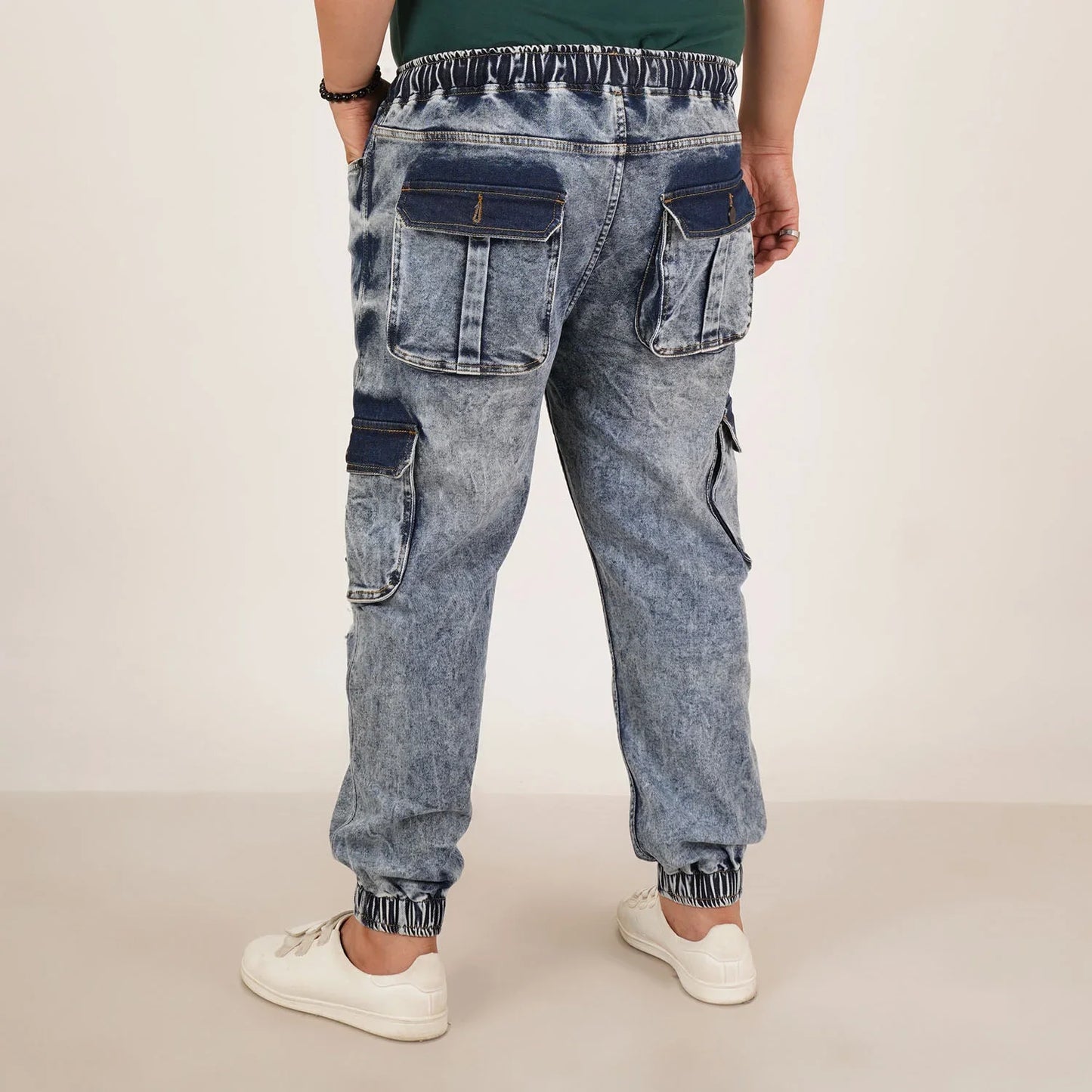 Kagad Jeans Mens Plus Size Loose Fit Air Blue Tint Color Denim Jogger - Style Code "KGDJGR-406058