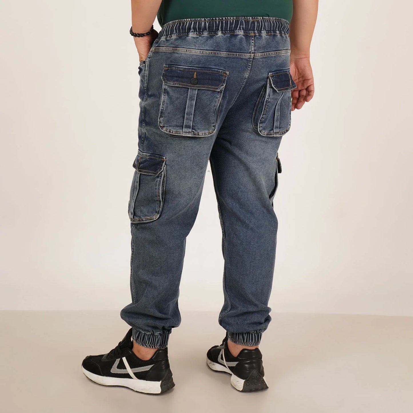 Kagad Jeans Mens Plus Size Loose Fit Faded Blue Tint Color Denim Jogger - Style Code "KGDJGR-406055