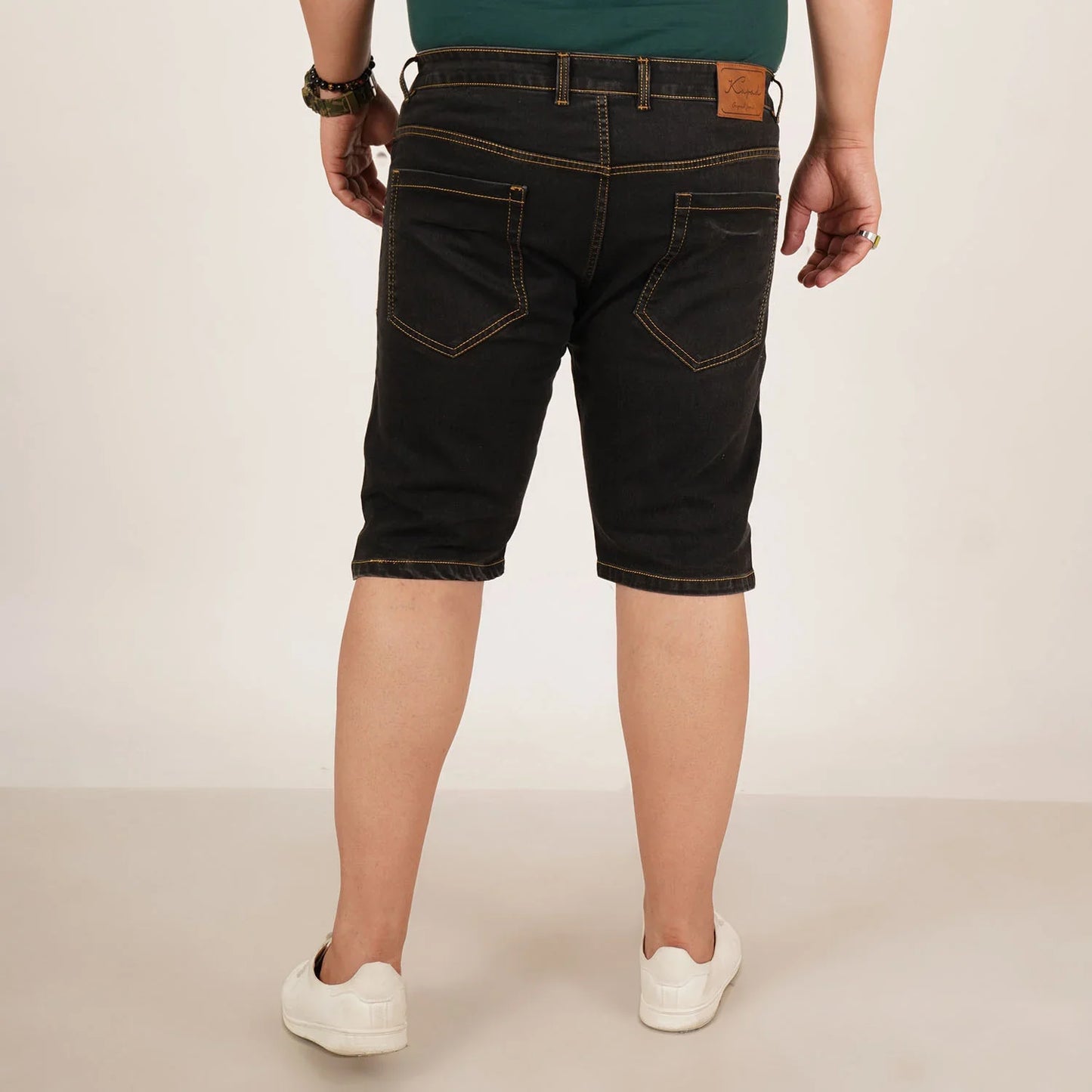 Kagad Jeans Mens Plus Size Loose Fit Black Color Denim Short - Style Code "KGDST-406078