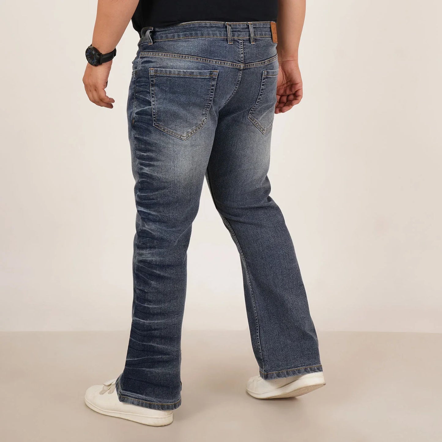 Kagad Jeans Mens Plus Size Boot Fit Stone Washed Blue Color Denim Jeans - Style Code "KGDJN-406024