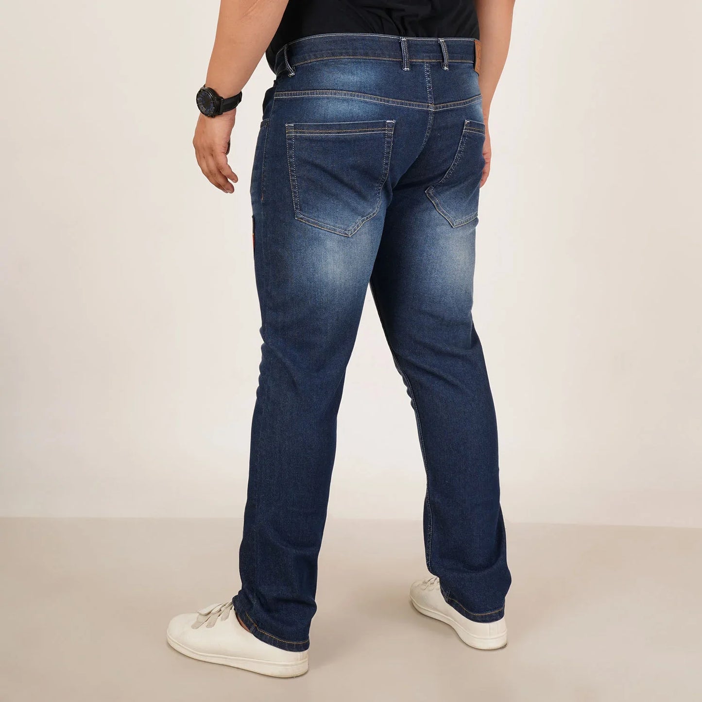 Kagad Jeans Mens Plus Size Regular Fit Mid Night Blue Color Denim Jeans - Style Code "KGDJN-406041