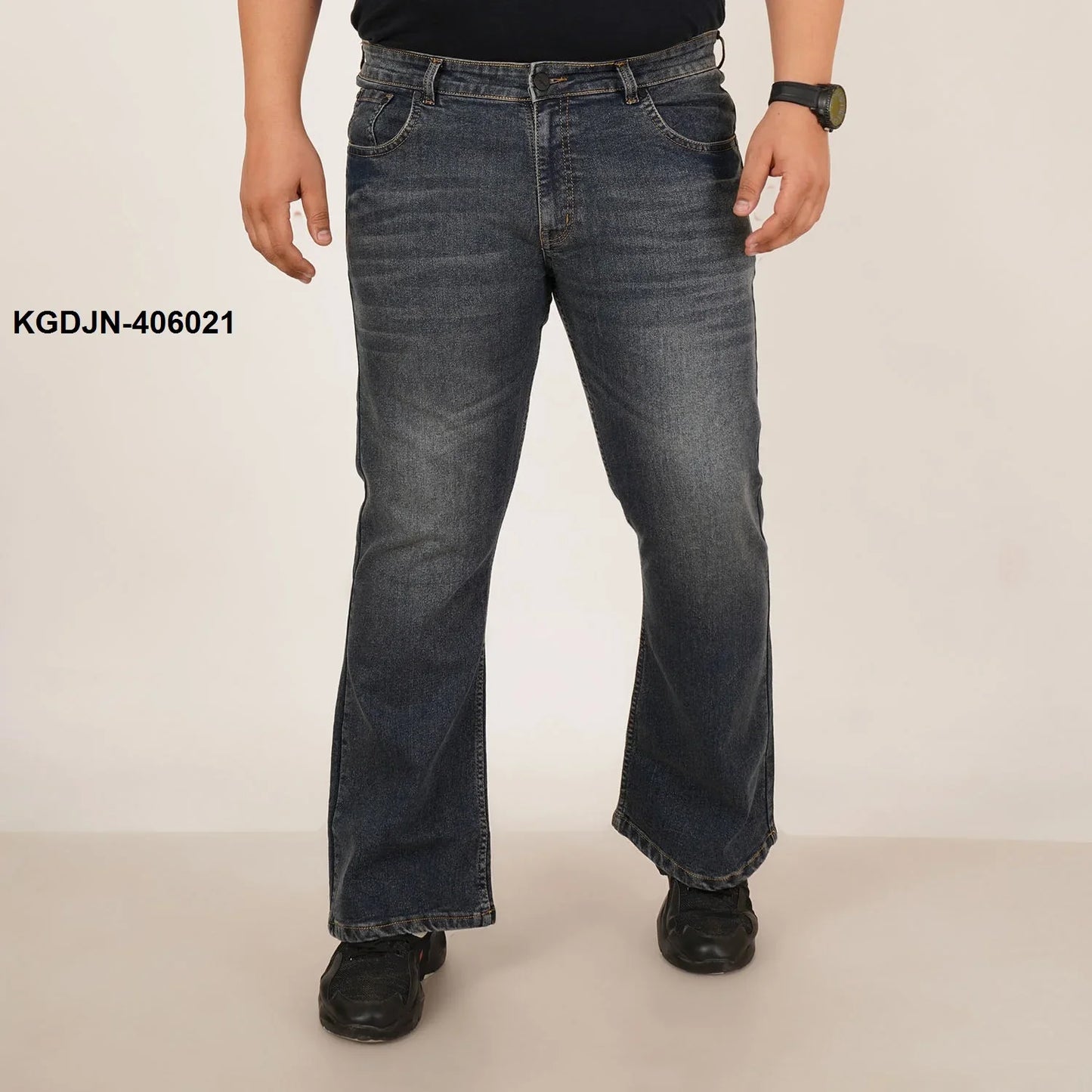 Kagad Jeans Mens Plus Size Boot Fit Ocean Blue Tinted Color Denim Jeans - Style Code "KGDJN-406021