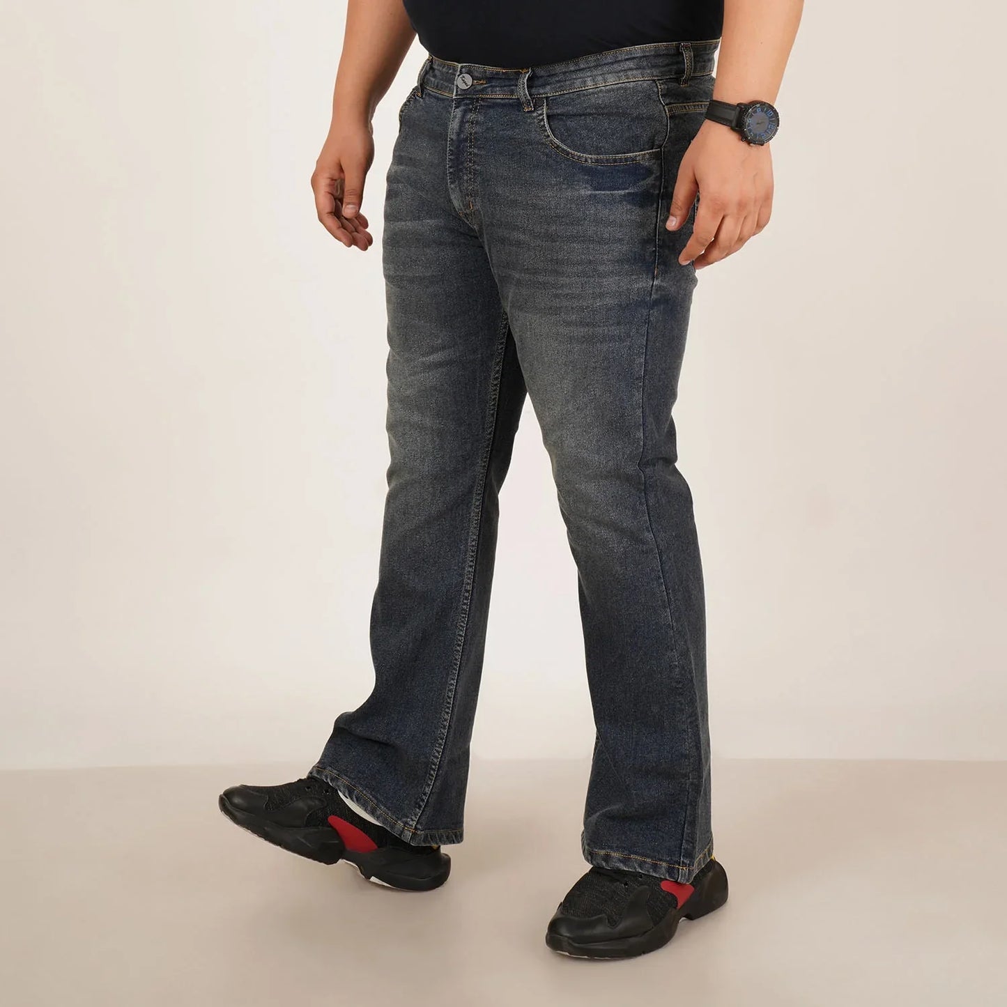 Kagad Jeans Mens Plus Size Boot Fit Ocean Blue Tinted Color Denim Jeans - Style Code "KGDJN-406021