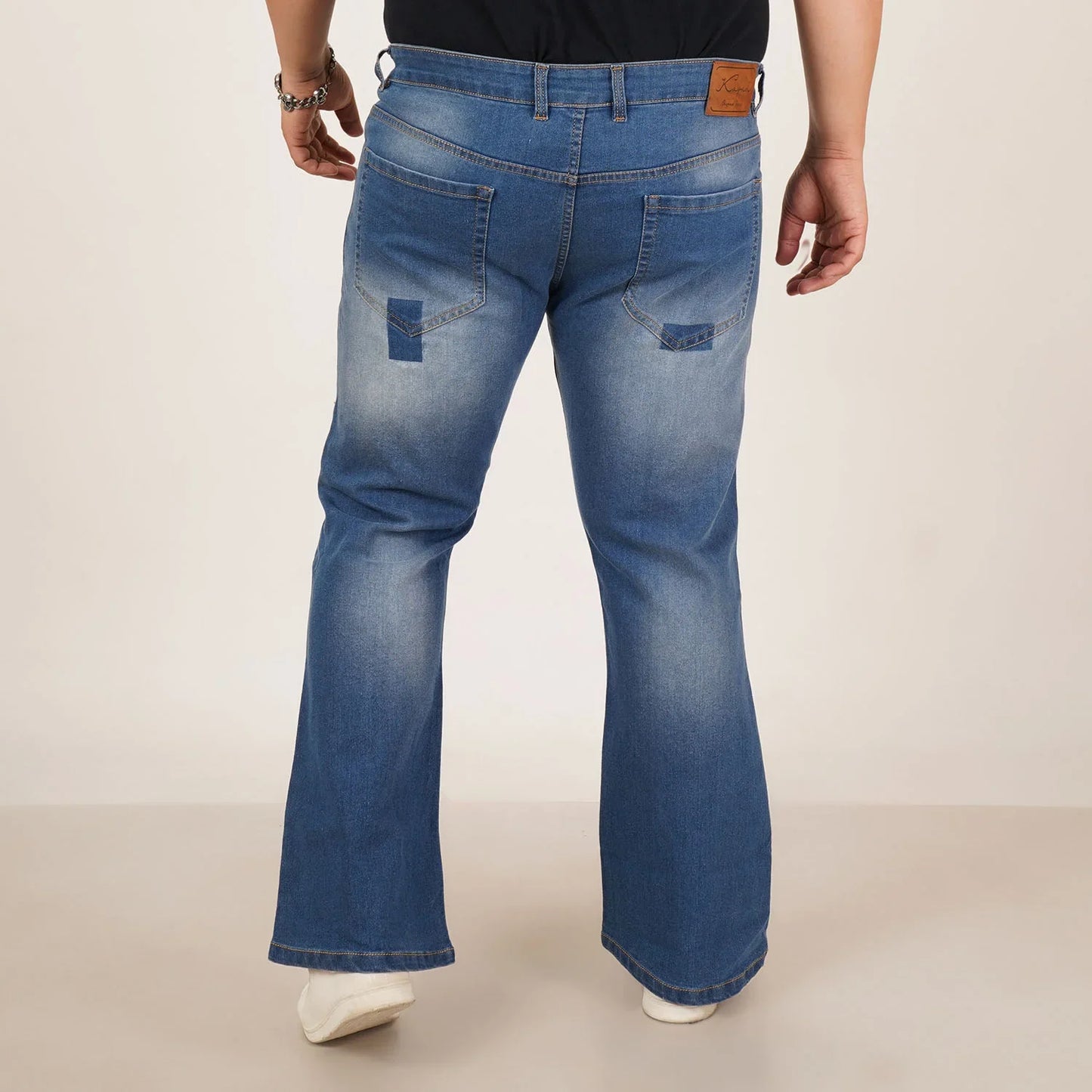 Kagad Jeans Mens Plus Size Boot Fit Light Blue Color Denim Jeans - Style Code "KGDJN-406022